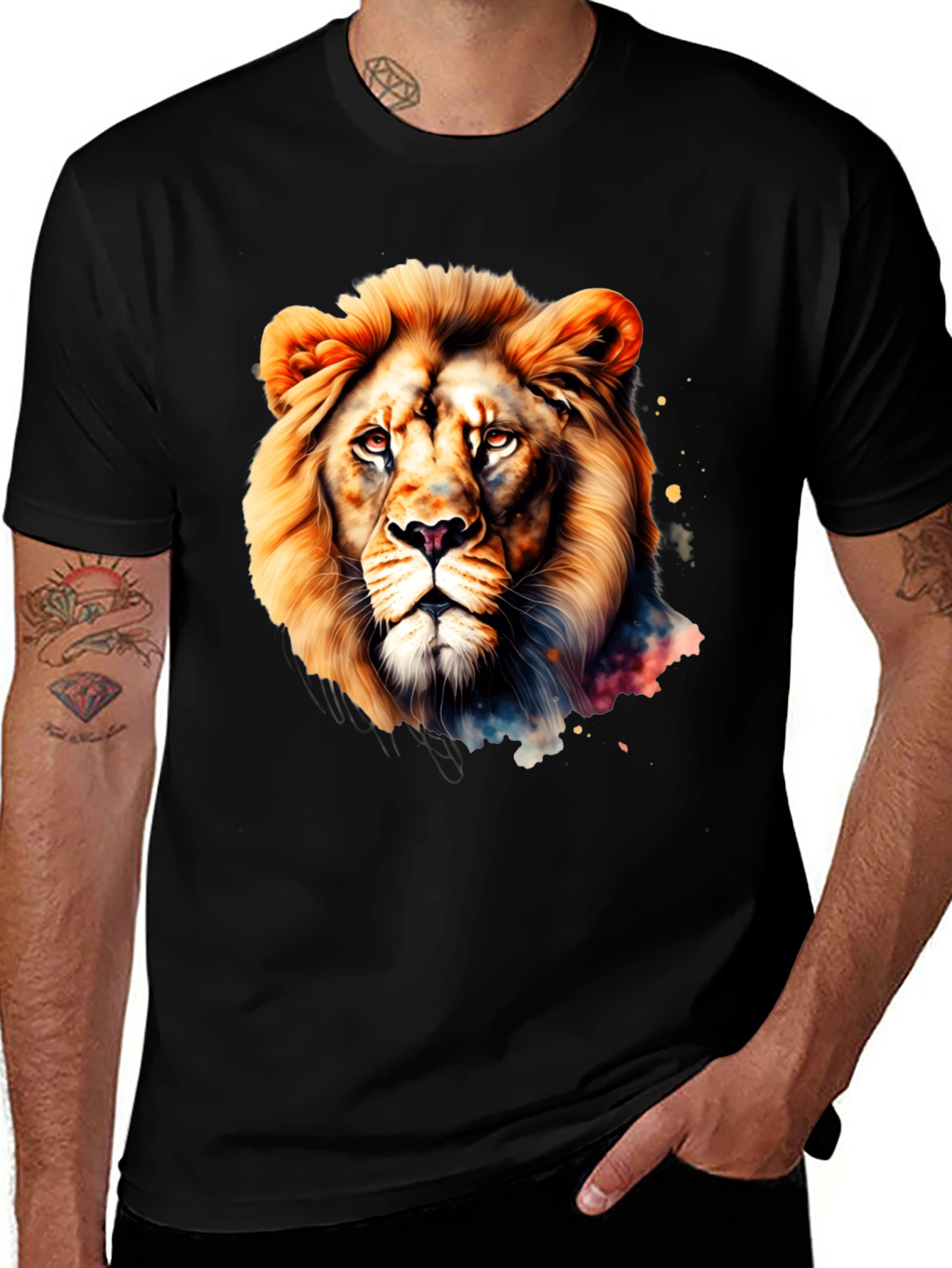 Lion Graphic Tee - Bold Artistic Design
