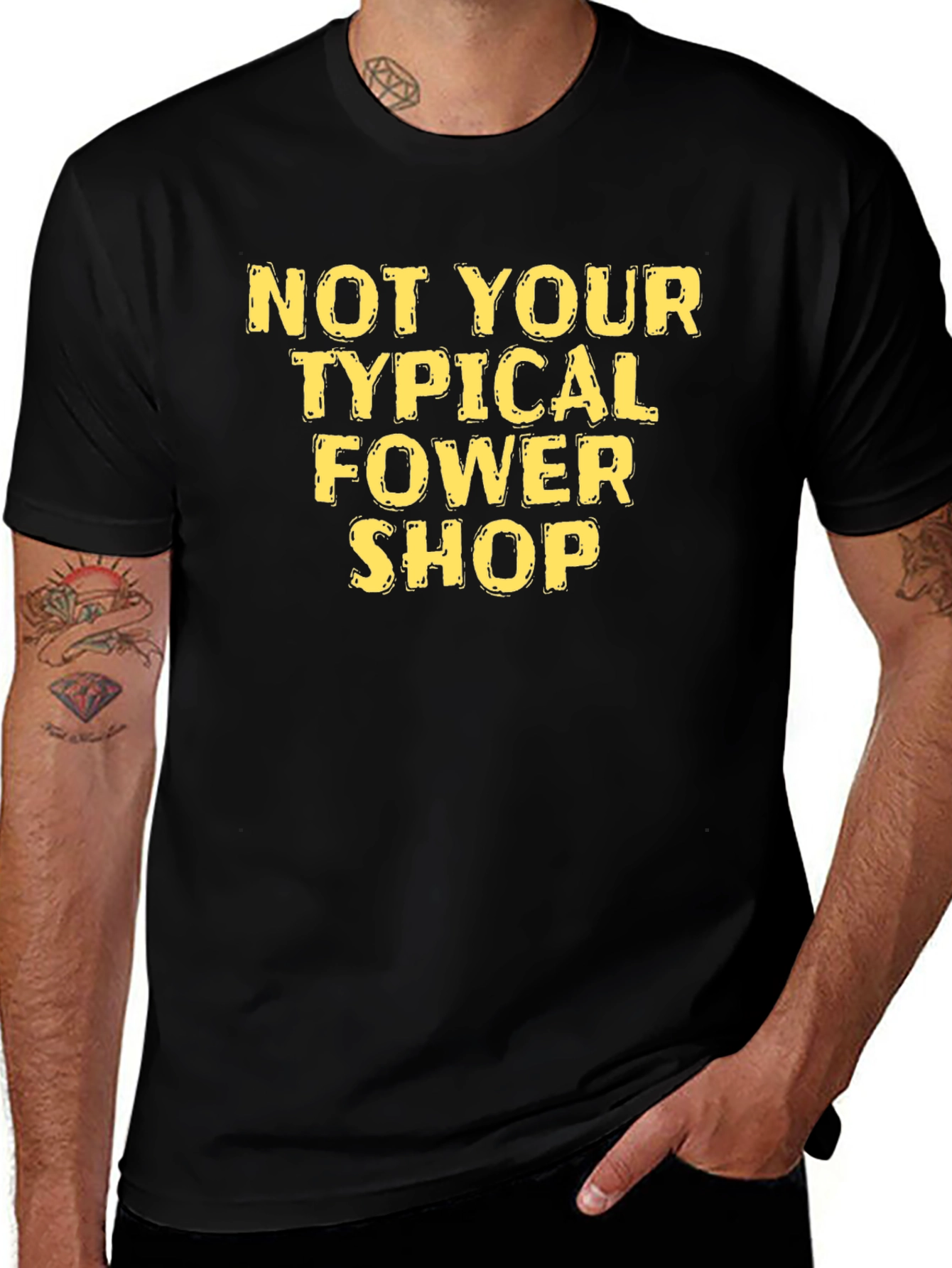 Black Not Your Typical Flower Shop Black T-Shirt main image