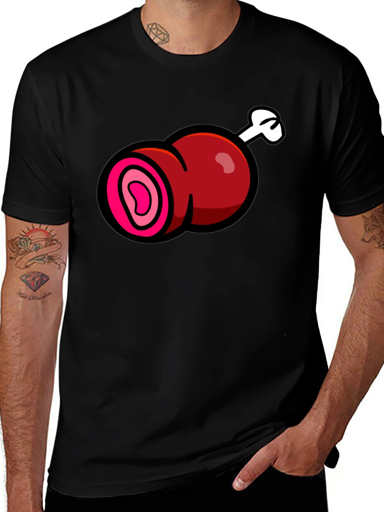 Variant 20 of Cartoon Meat T-Shirt - Funny Graphic Tee