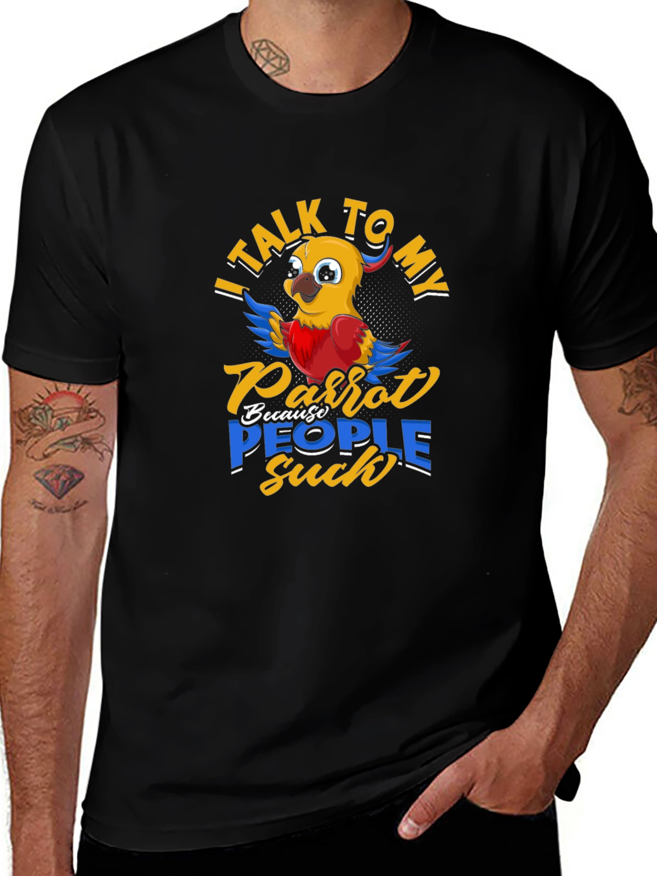 Variant 20 of Parrot Lover T-Shirt - I Talk to My Parrot