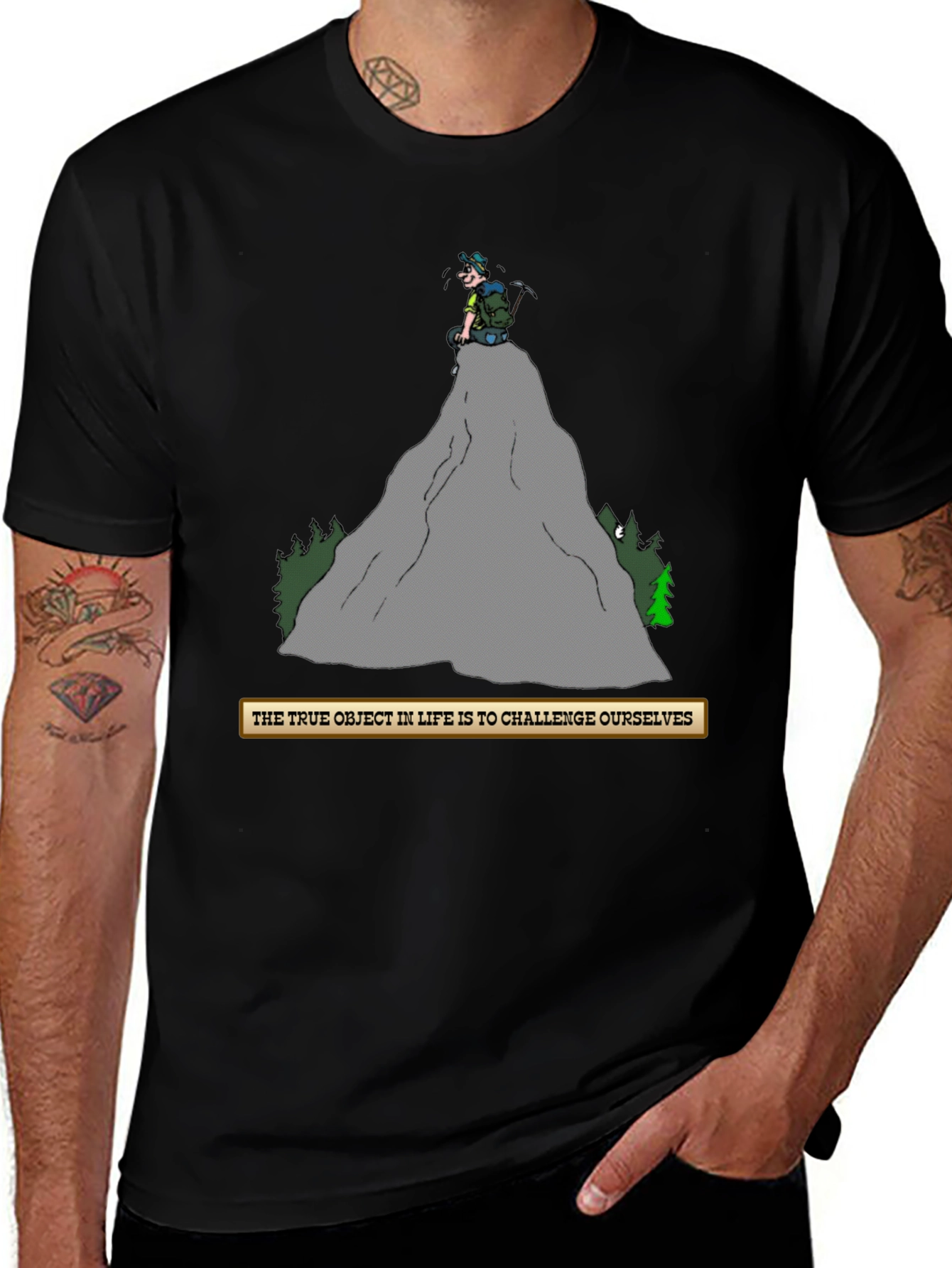 Variant 15 of Challenge Yourself T-Shirt - Mountain Climber Graphic Tee