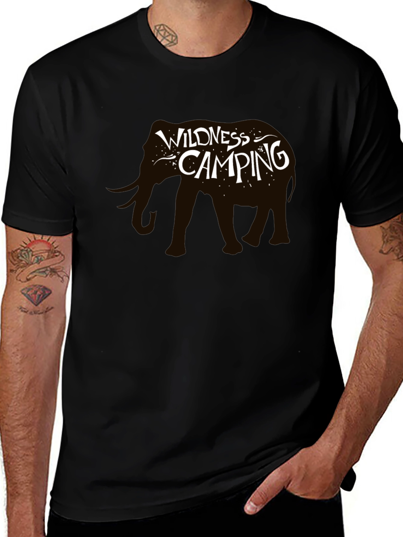 Variant 7 of Wilderness Camping Elephant Graphic Tee
