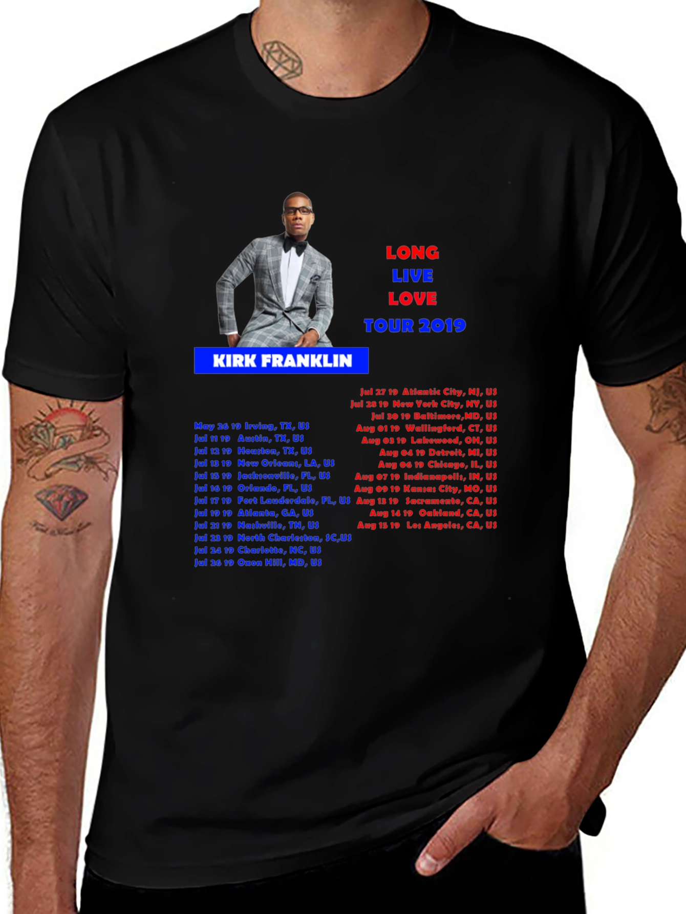 Kirk Franklin Tour 2019 Black T-Shirt