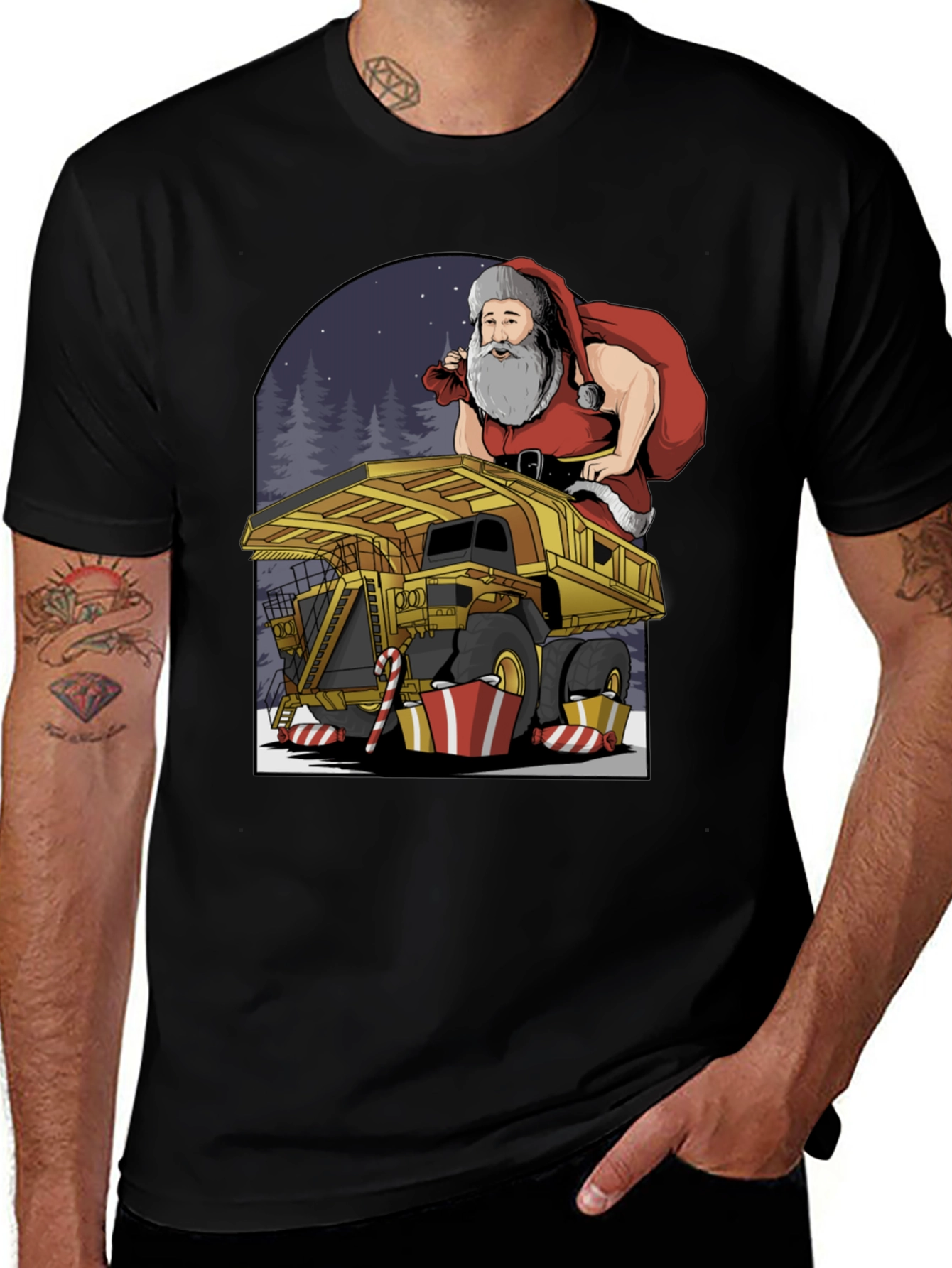Santa Driving Dump Truck T-Shirt