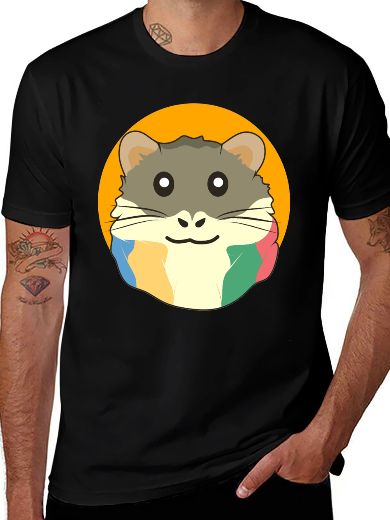 Variant 25 of Hamster Graphic Tee - Soft Cotton Blend, Trendy Casual Wear