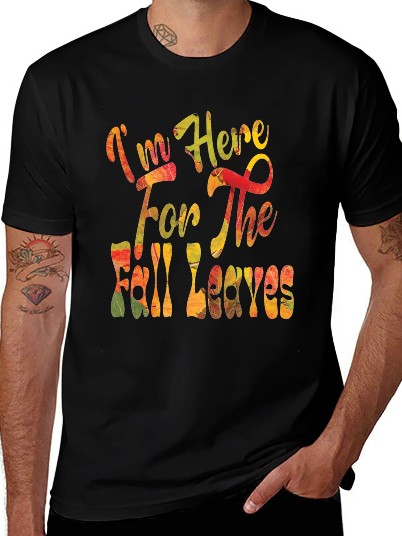 I'm Here For The Fall Leaves Graphic T-Shirt