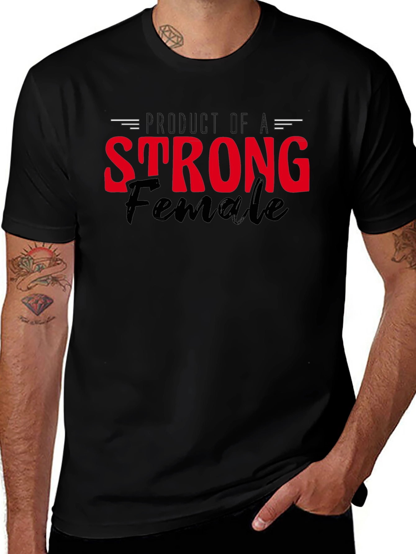 Strong Female Black Graphic Tee