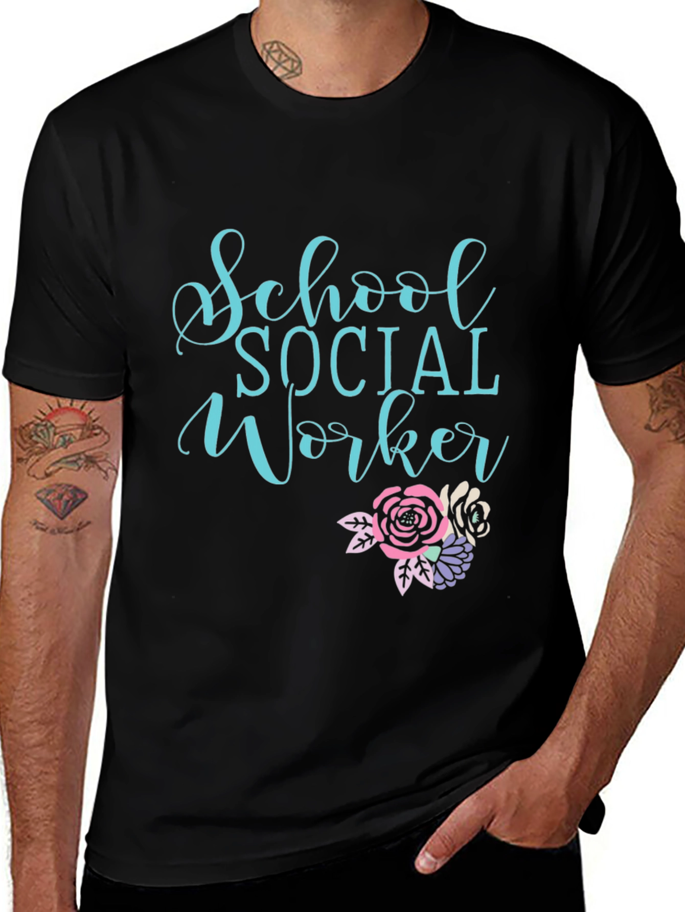 Variant 18 of School Social Worker Graphic Tee - Black