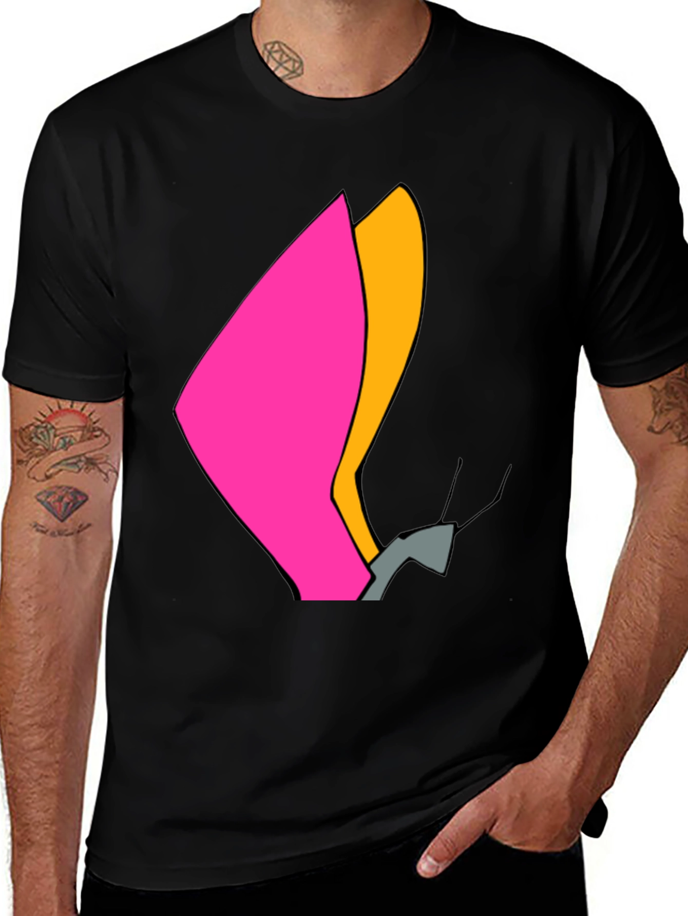 Variant 18 of Modern Abstract Graphic Tee - Black