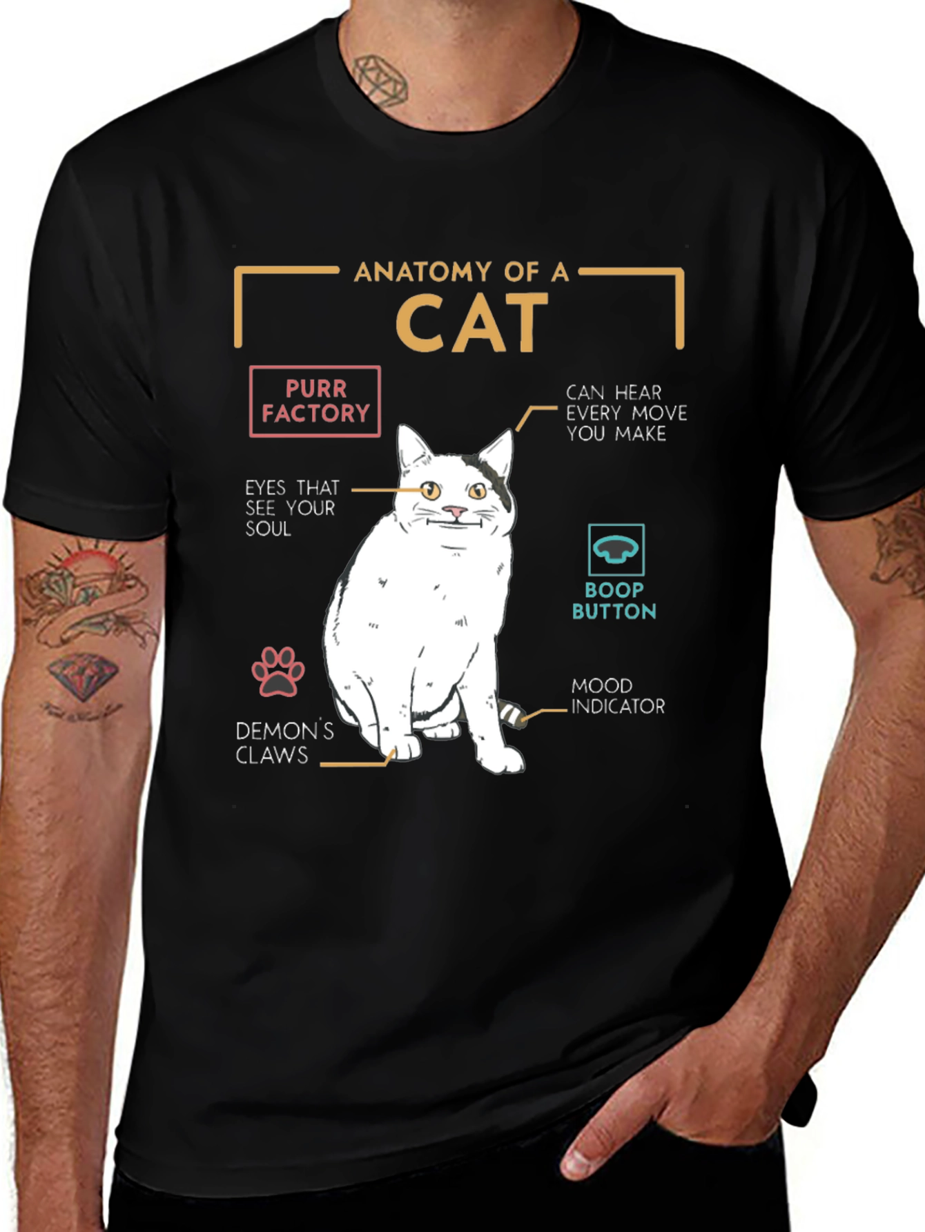 Variant 30 of Anatomy of a Cat Graphic T-Shirt