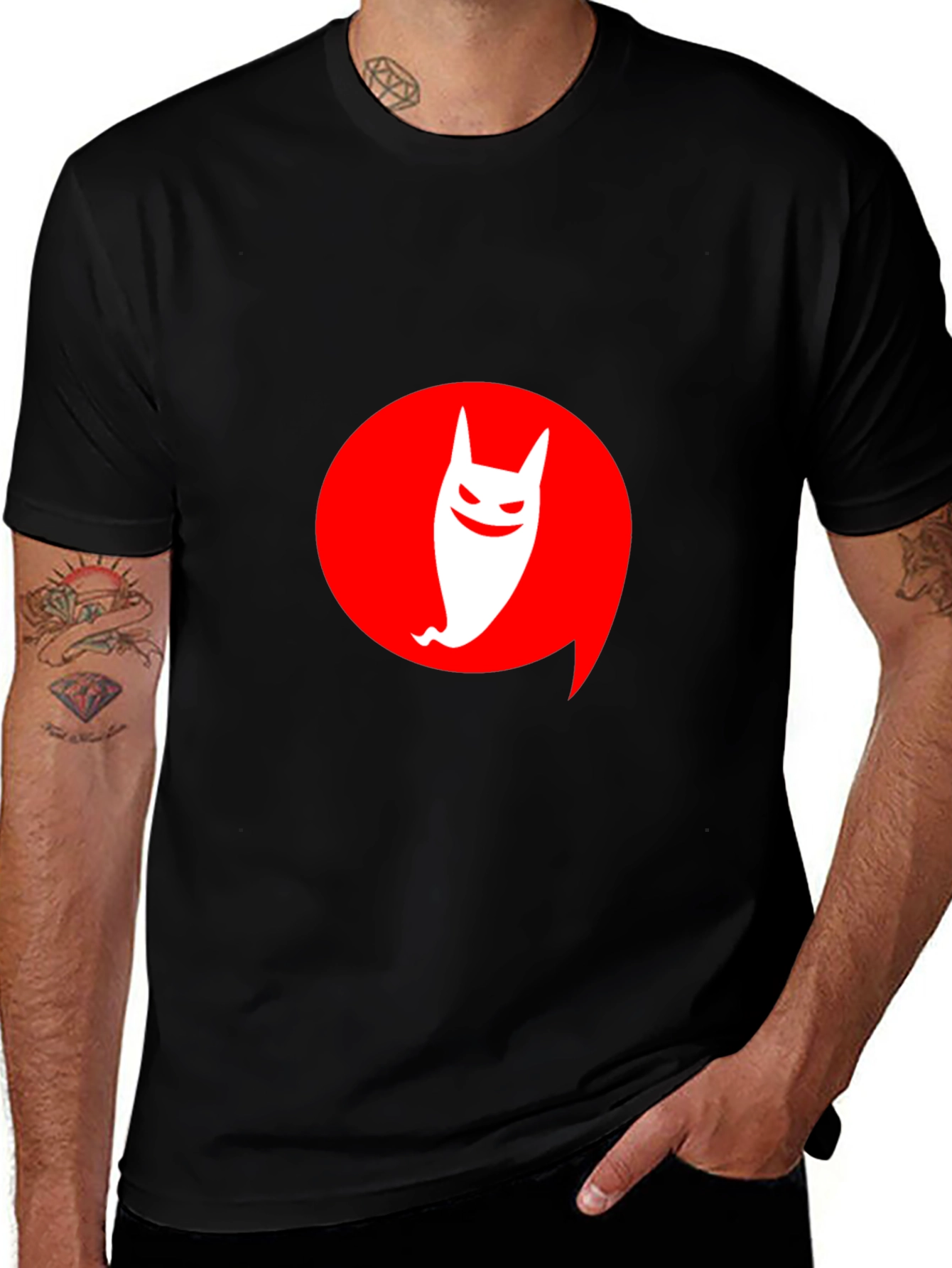 Variant 16 of Modern Graphic Tee: Ghost in Red Circle