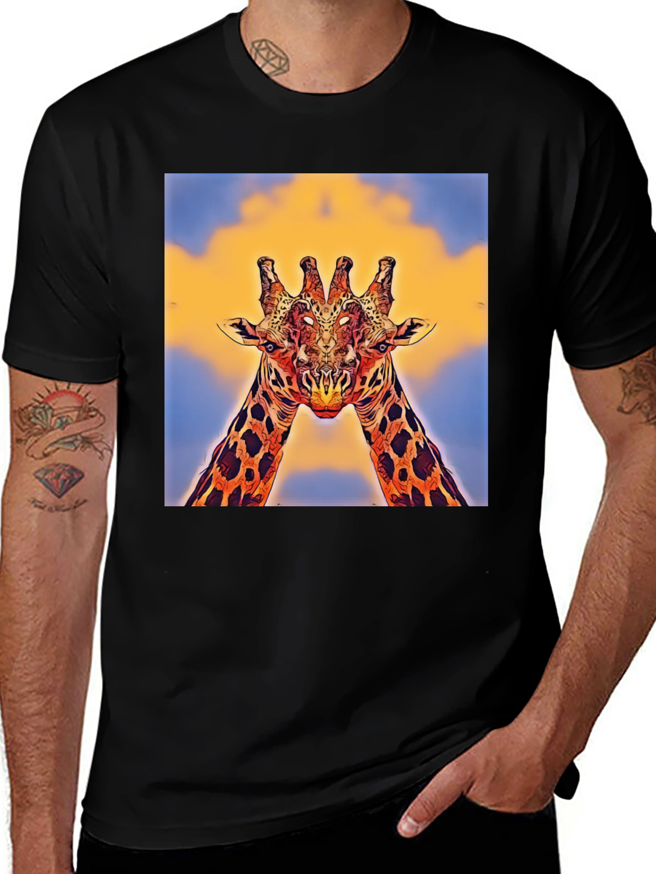 Variant 4 of Giraffe Art T-Shirt - Unique Animal Design
