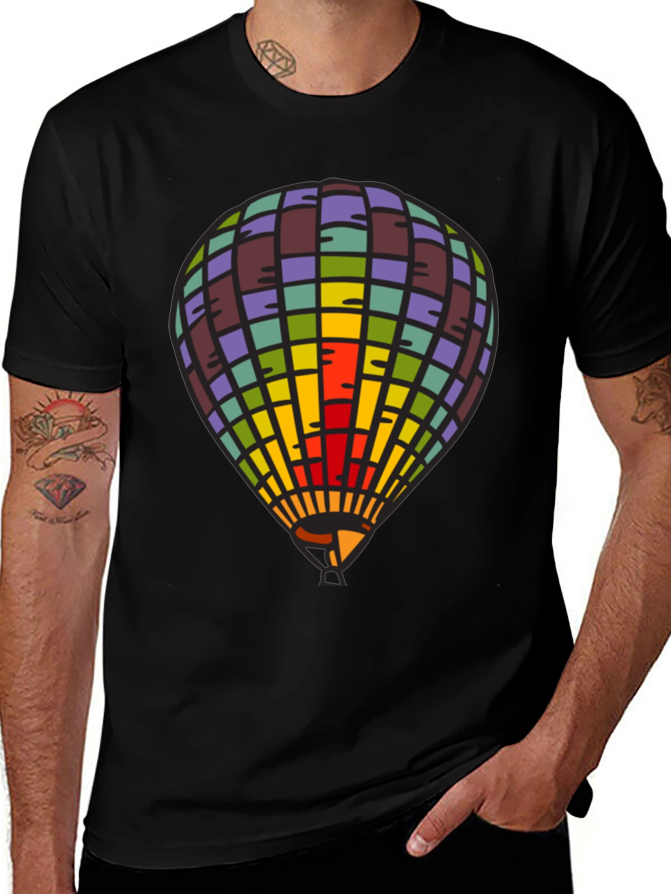 Variant 23 of Colorful Hot Air Balloon Graphic Tee - Unique Design