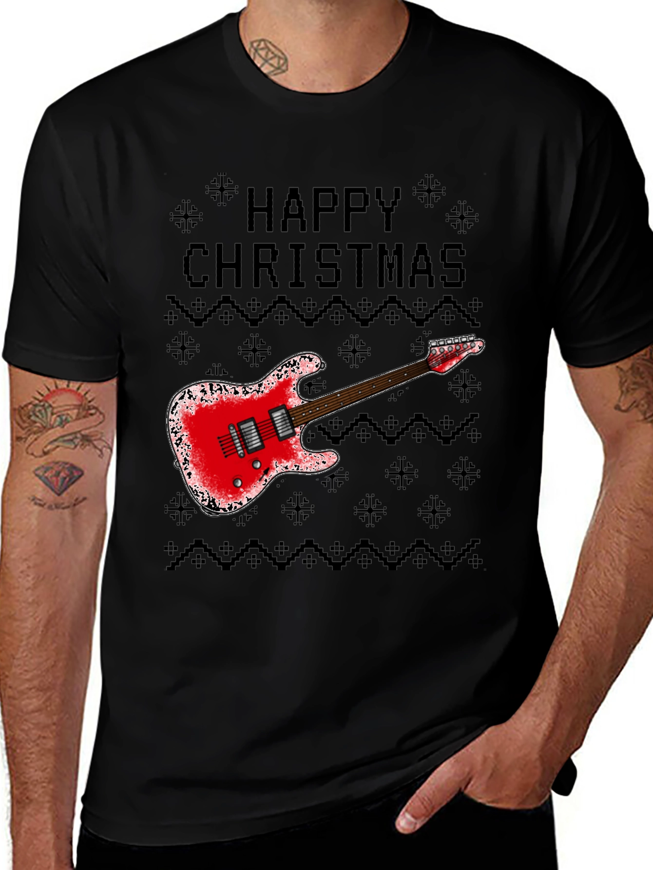 Happy Christmas Guitar T-Shirt