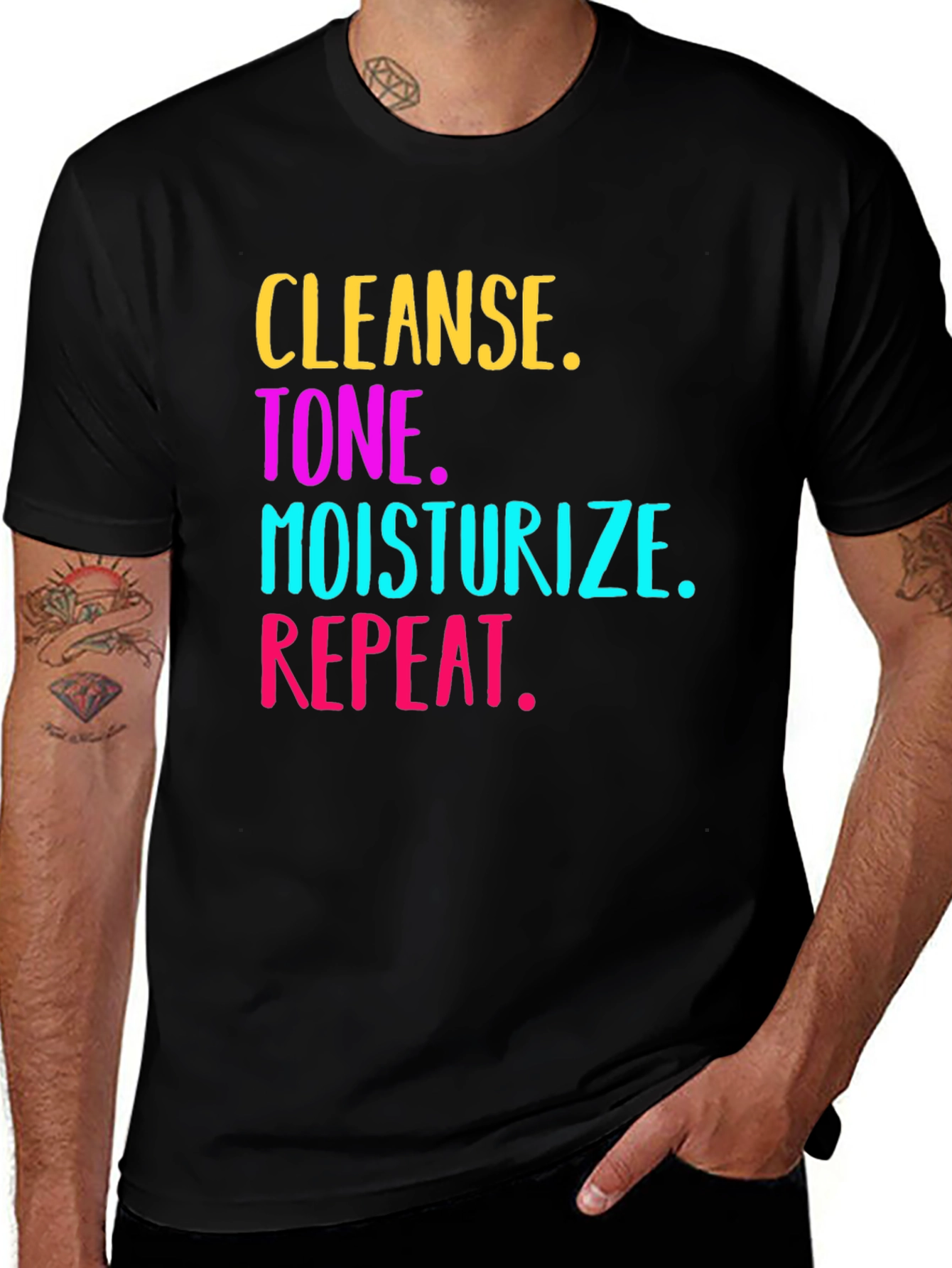 Variant 23 of Cleanse Tone Moisturize Repeat Graphic Tee