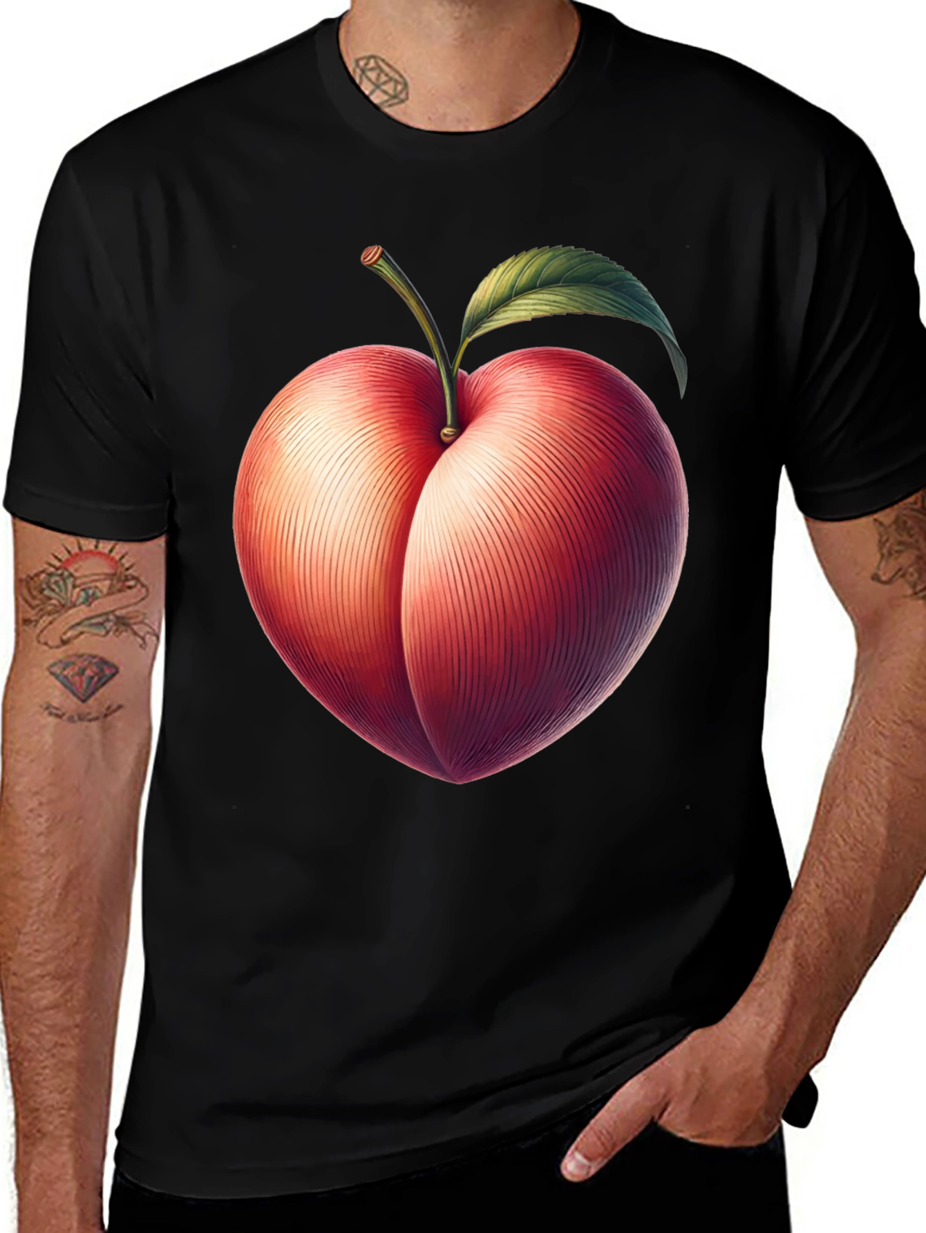 Variant 5 of Peach Anatomy Black T-Shirt