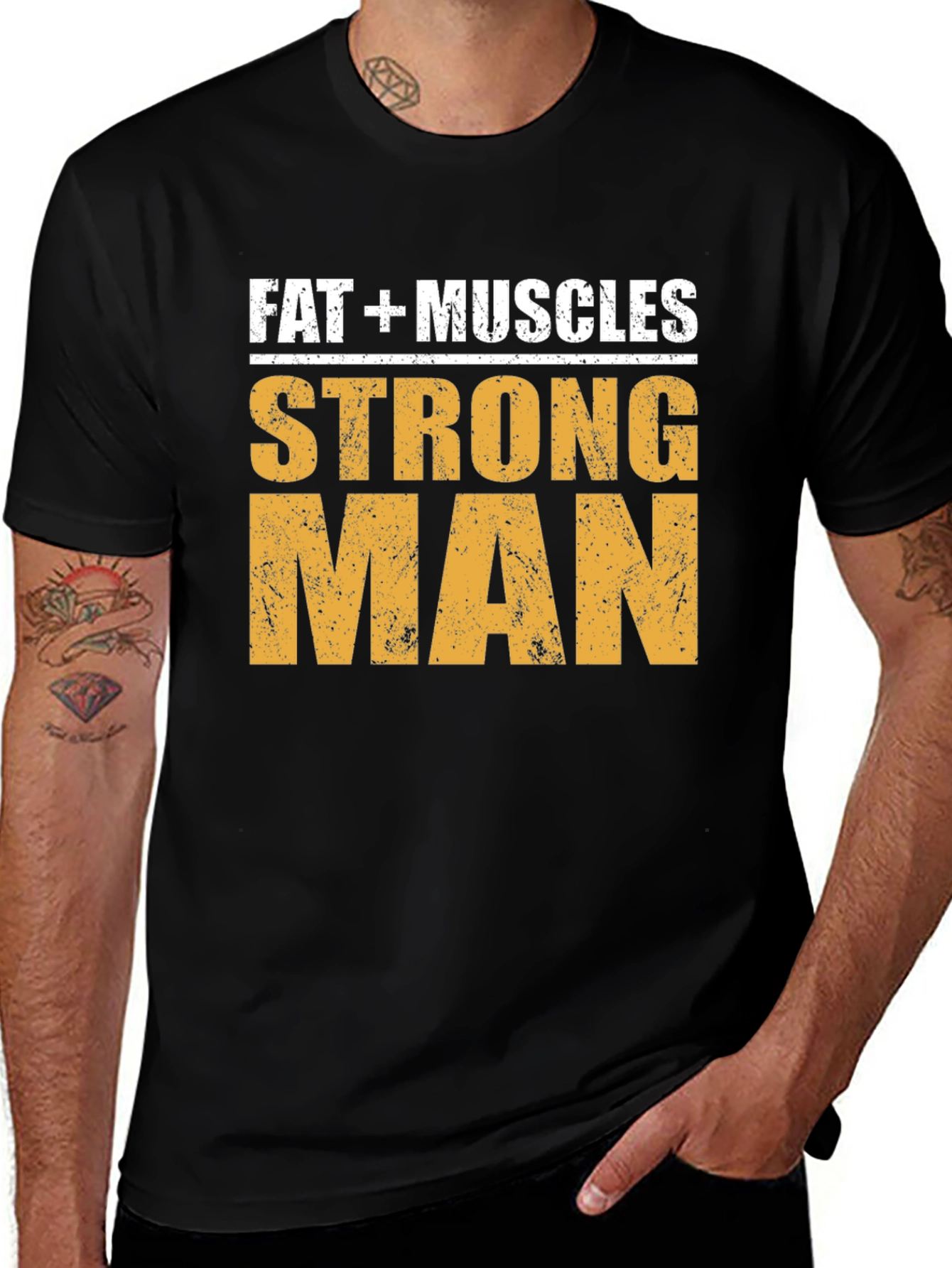 Variant 14 of Fat + Muscles Strong Man Graphic T-Shirt