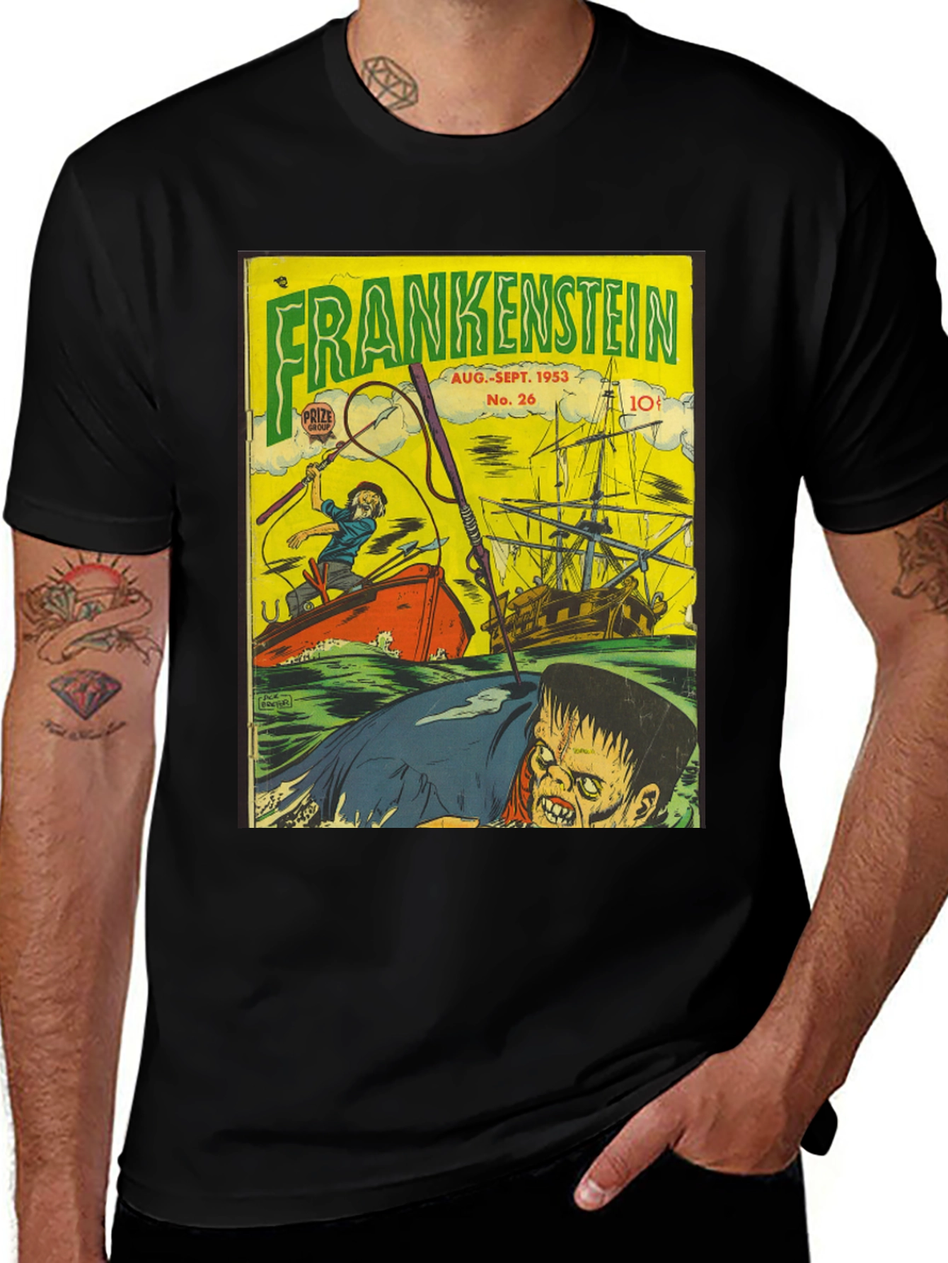 Variant 25 of Frankenstein Comic Book Cover Graphic T-Shirt