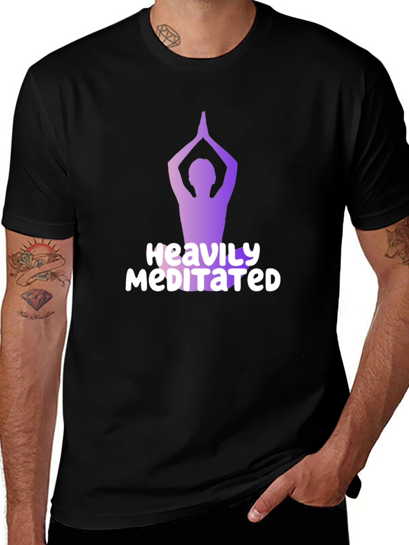 Variant 27 of Heavily Meditated T-Shirt - Yoga Pose Graphic Tee