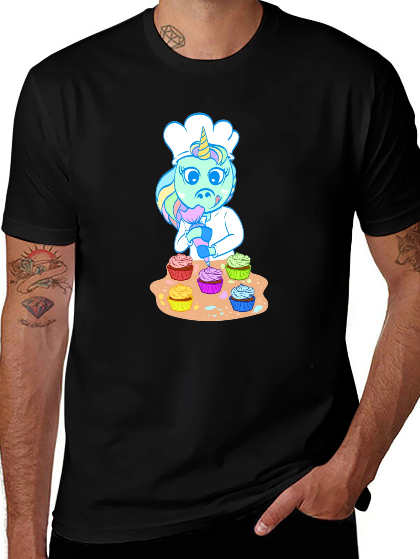 Variant 14 of Unicorn Chef Cupcake T-Shirt