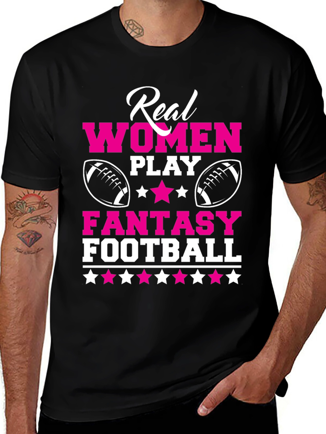 Variant 10 of Real Women Play Fantasy Football T-Shirt