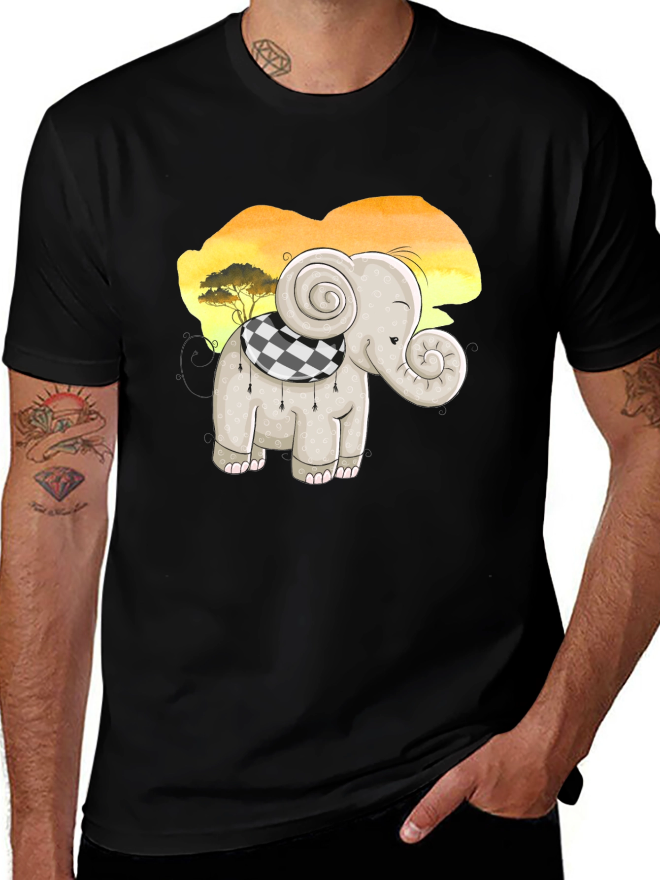 Variant 15 of Cute Elephant T-Shirt - Cartoon Animal Design