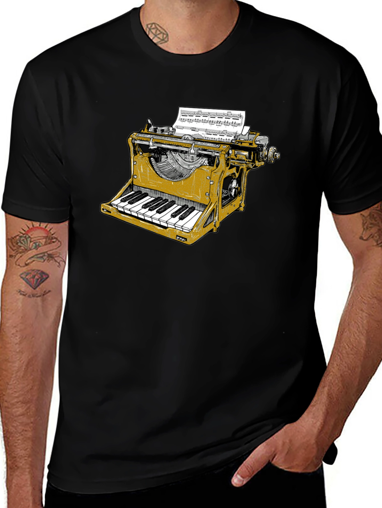 Variant 19 of Typewriter Piano Music T-Shirt