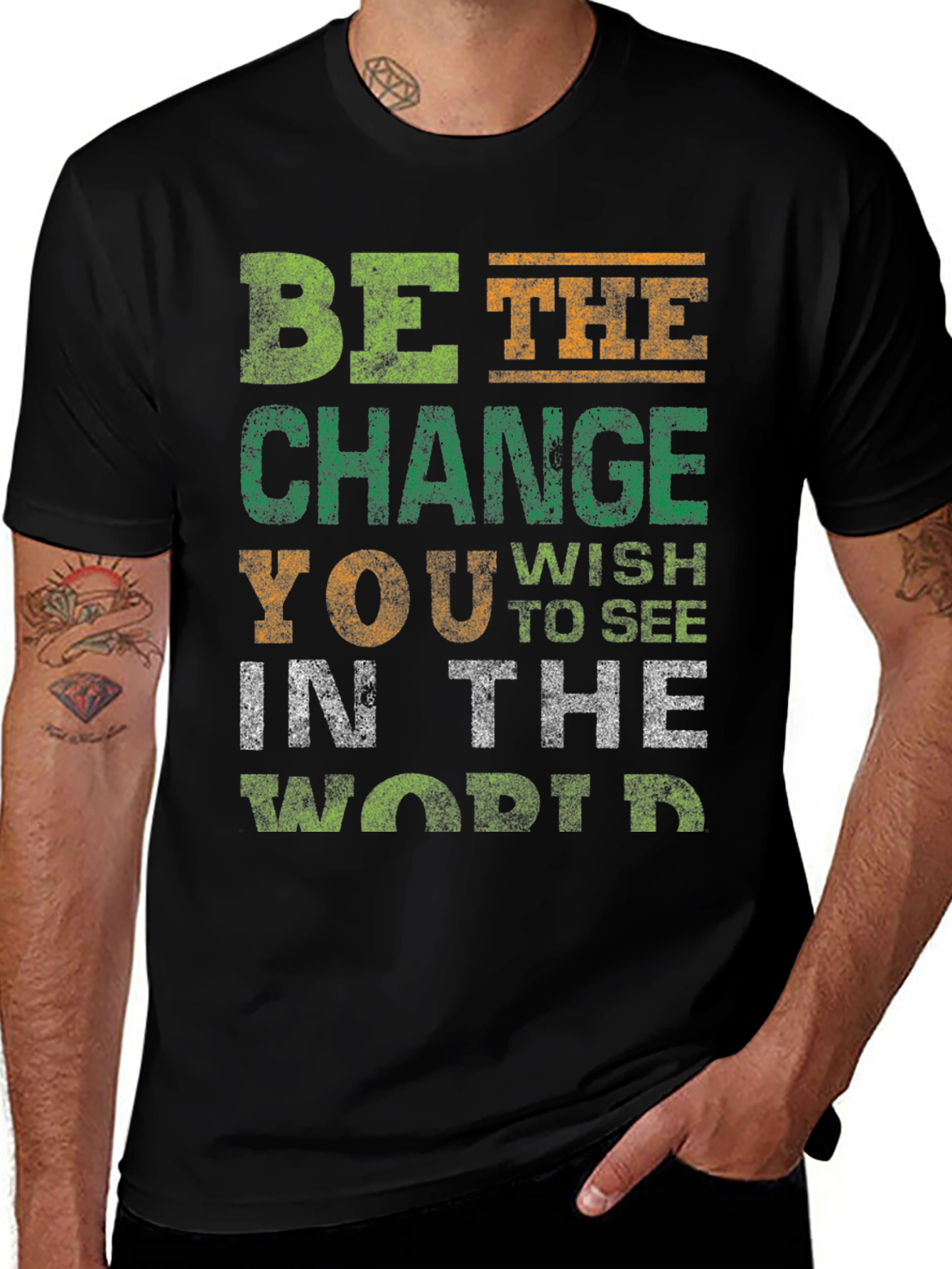 Variant 24 of Be the Change T-Shirt - Inspirational Graphic Tee