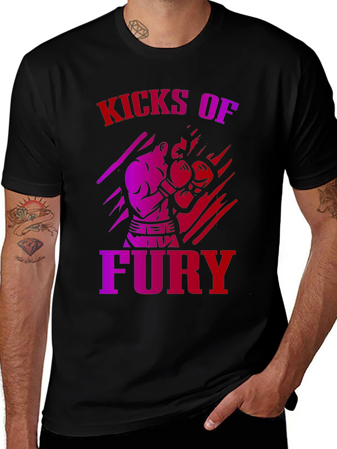 Variant 20 of Kicks of Fury Graphic Tee - Black