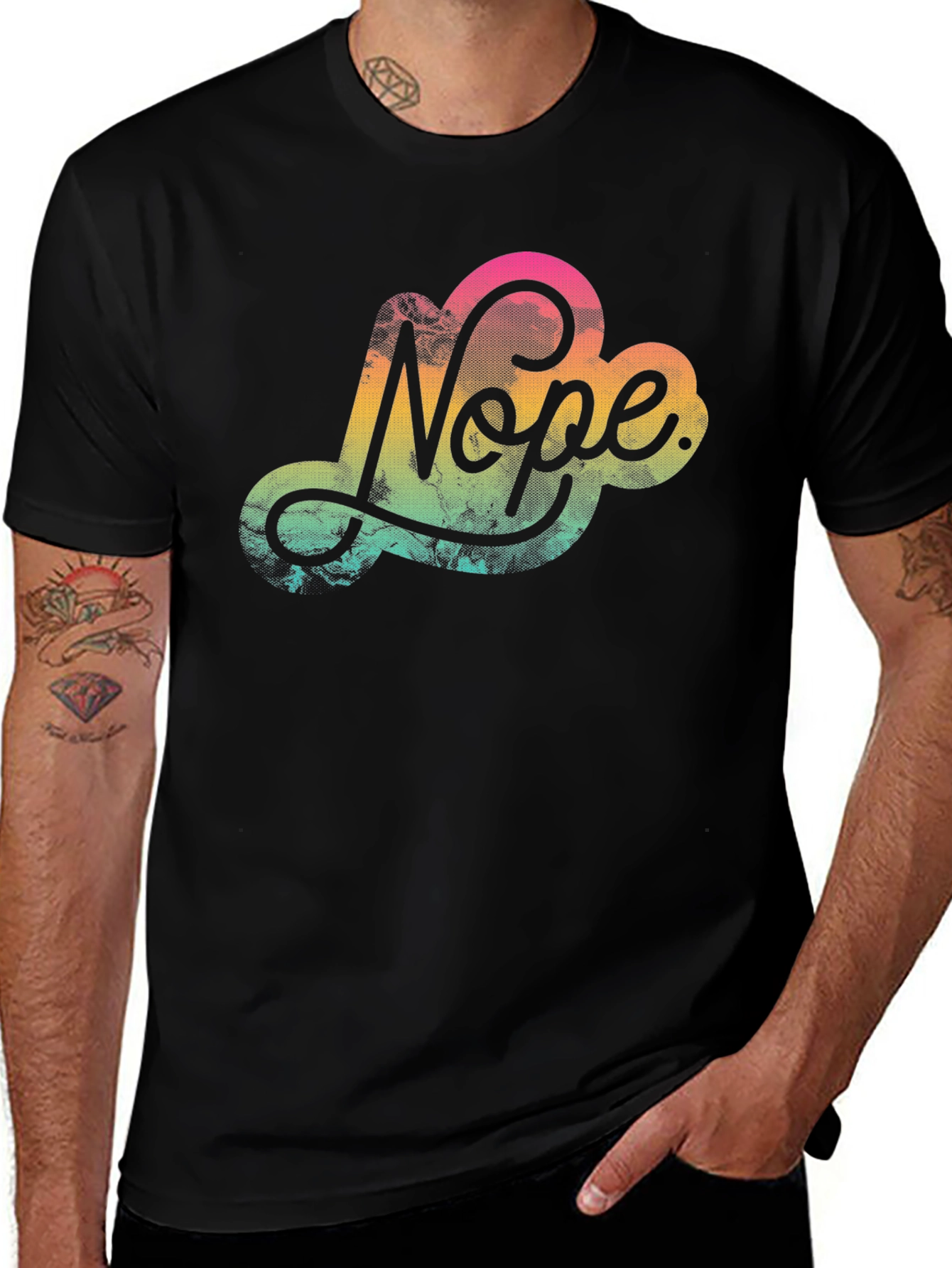 Variant 7 of Nope Graphic T-Shirt - Crew Neck Casual Tee