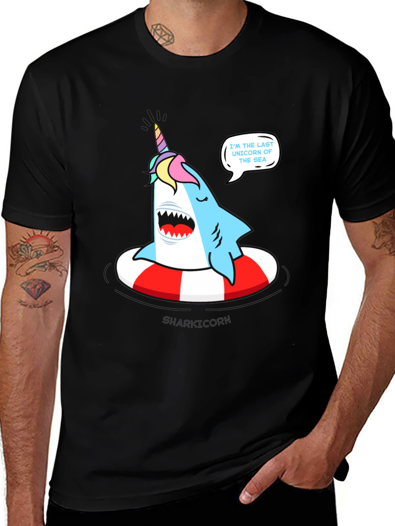 Variant 7 of Sharkicorn T-Shirt: Last Unicorn of the Sea
