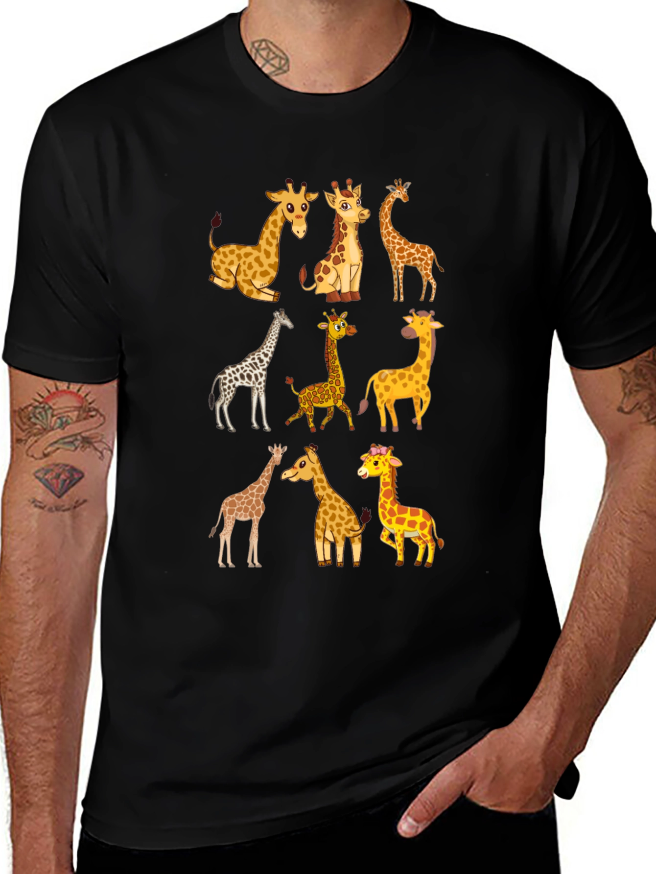 Variant 20 of Giraffe Graphic Tee - Fun Animal Print