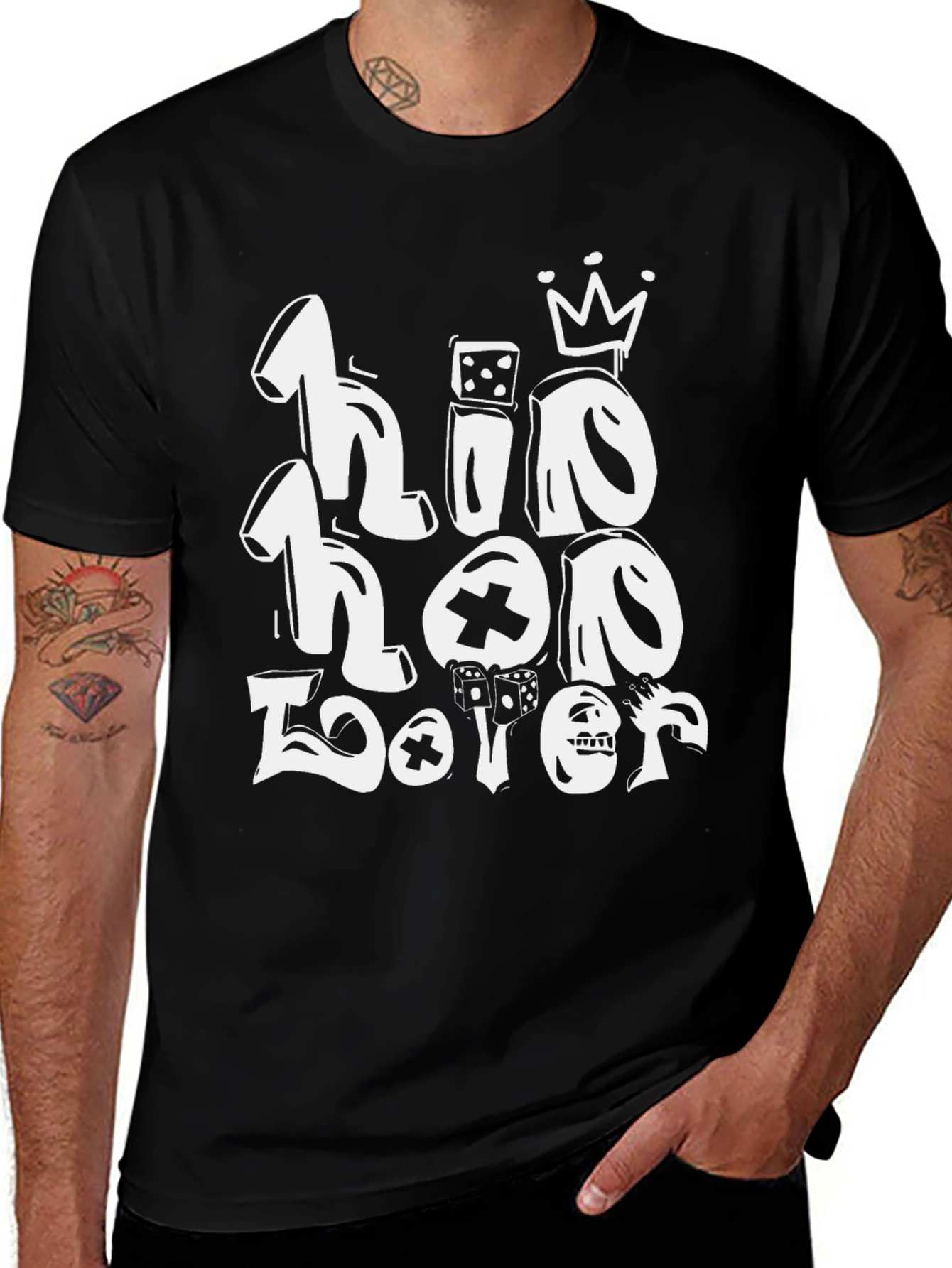 Variant 5 of Hip Hop Lover Graphic T-Shirt - Black
