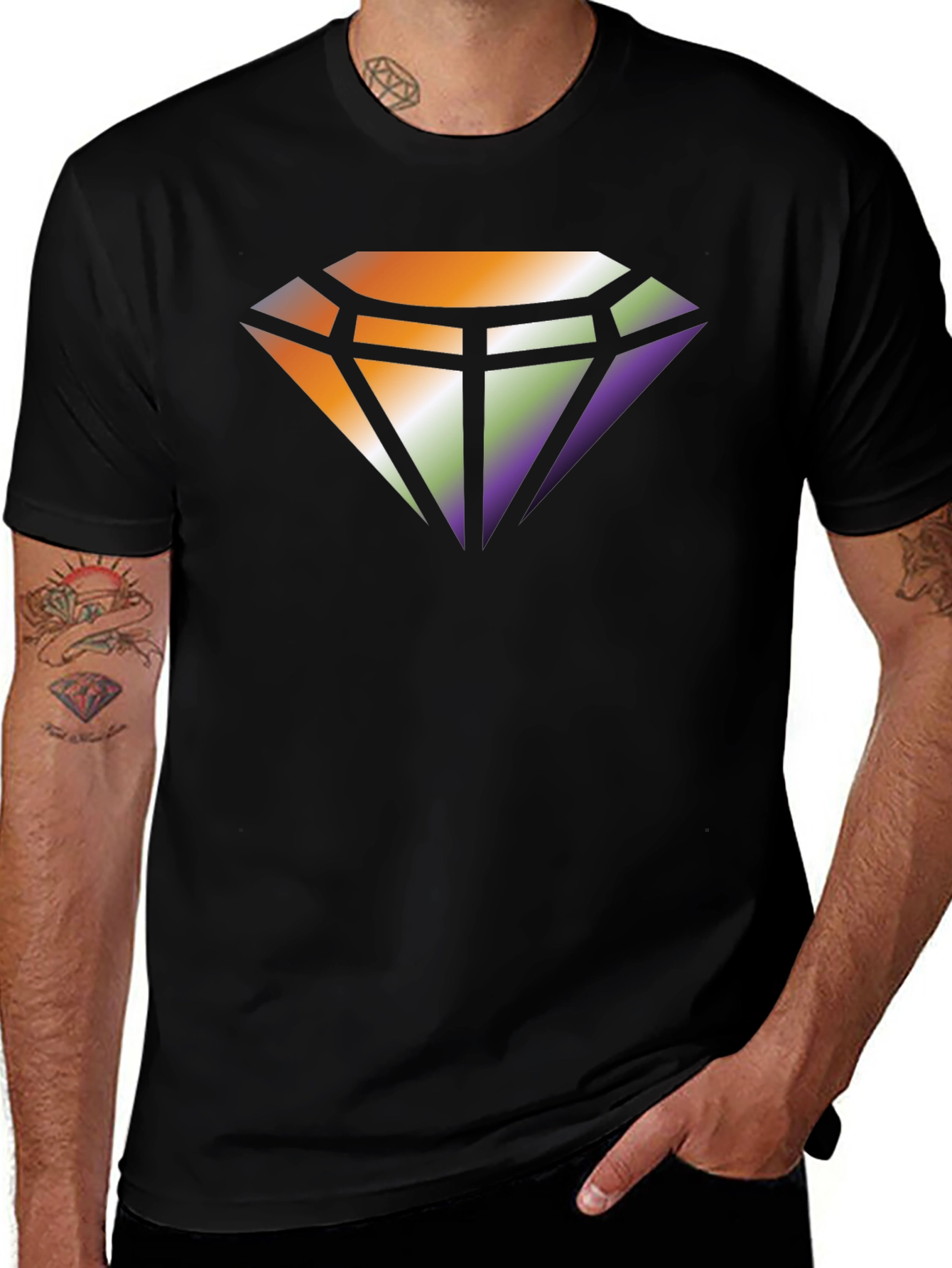 Variant 20 of Diamond Gradient Graphic Tee - Stylish Comfort