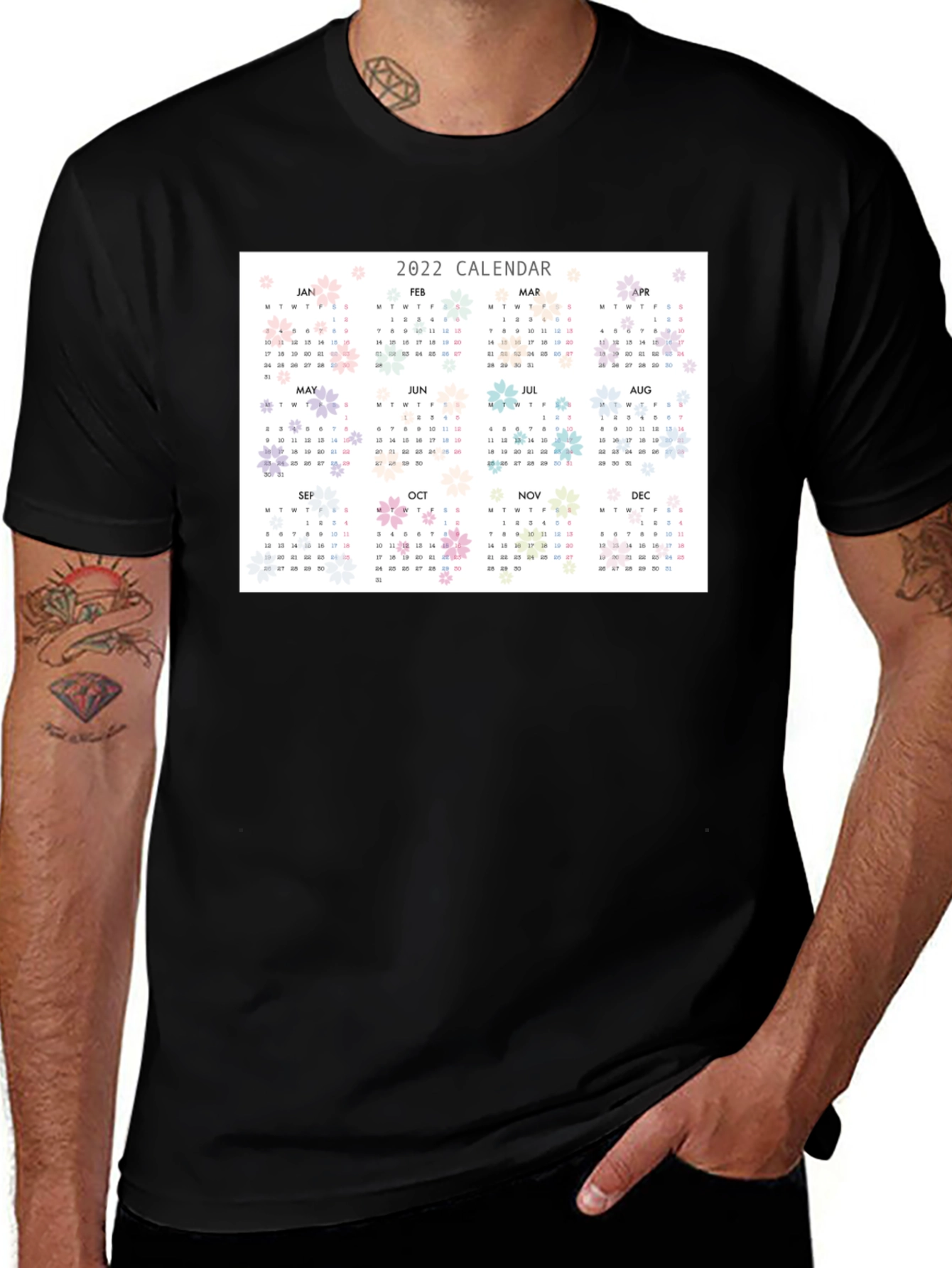 Variant 26 of 2022 Calendar Graphic Tee - Black Short Sleeve T-Shirt