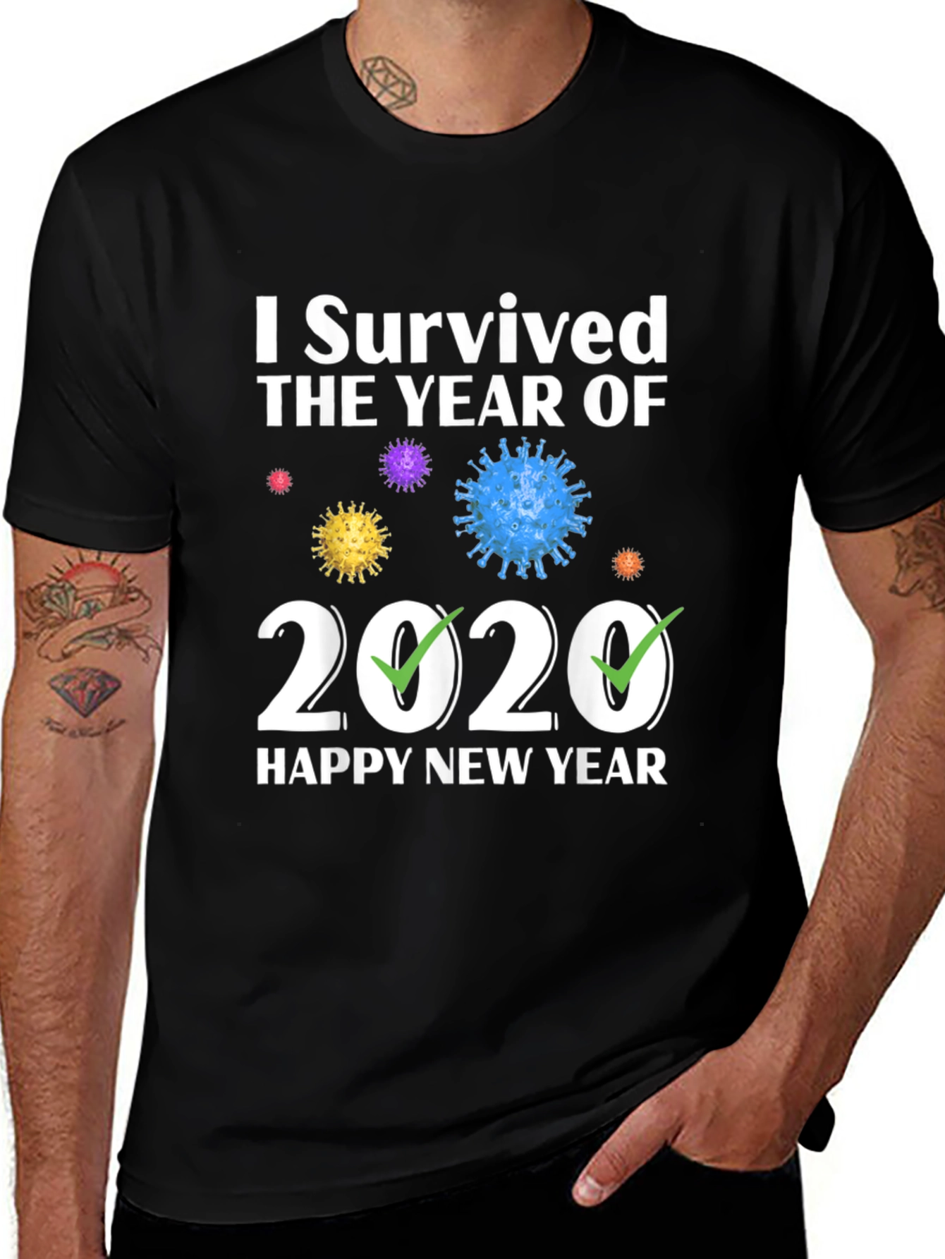 Variant 29 of I Survived 2020 Happy New Year T-Shirt