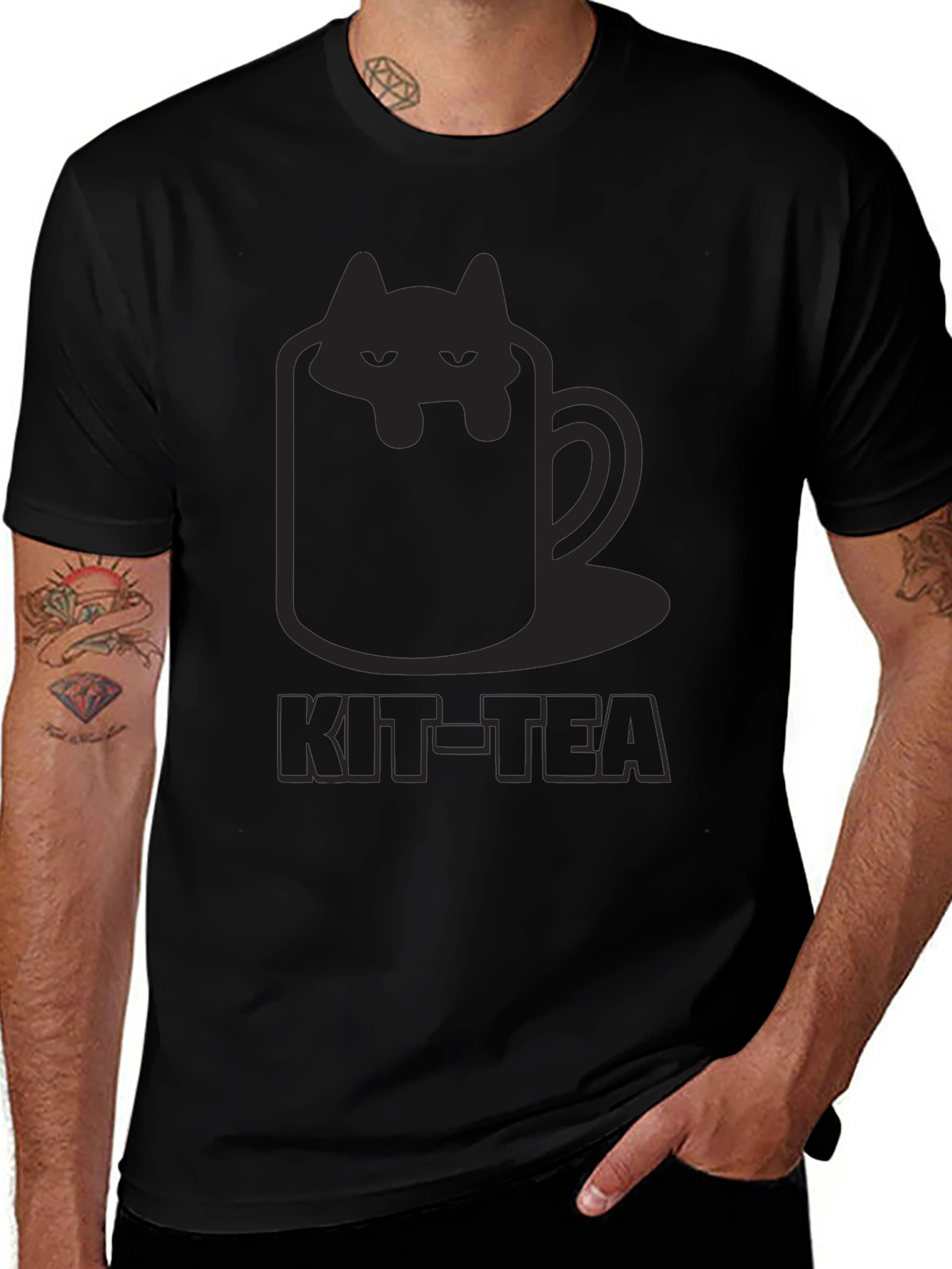 Variant 9 of Kit-Tea Graphic T-Shirt - Cat in a Cup