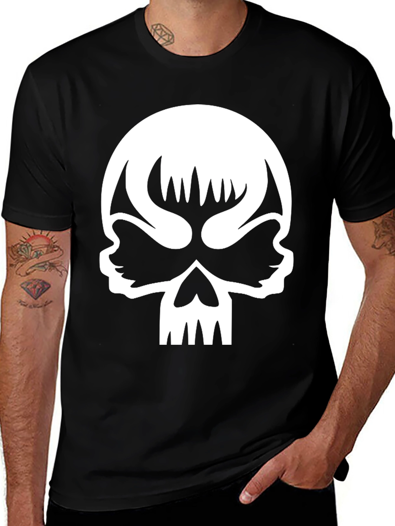 Variant 28 of Skull Graphic Black T-Shirt - Unique Design