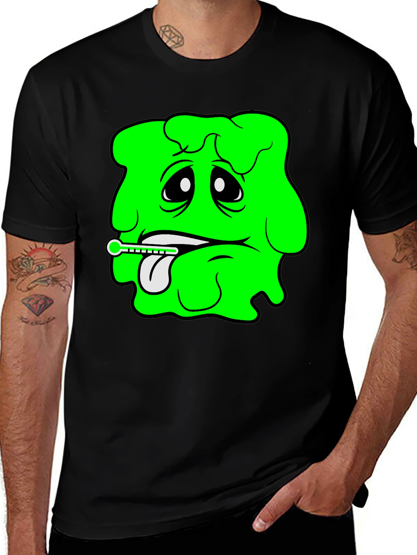 Black Sick Day Green Blob Graphic Tee main image