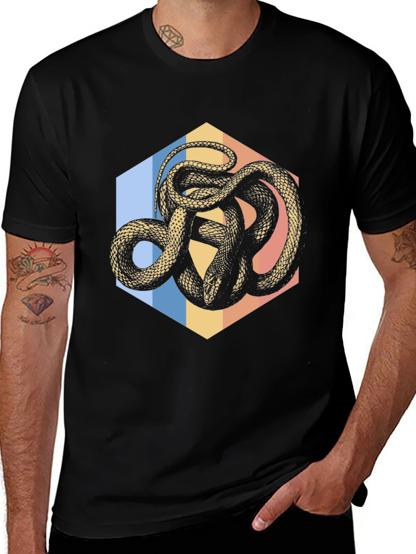 Variant 23 of Snake Hexagon Graphic Tee