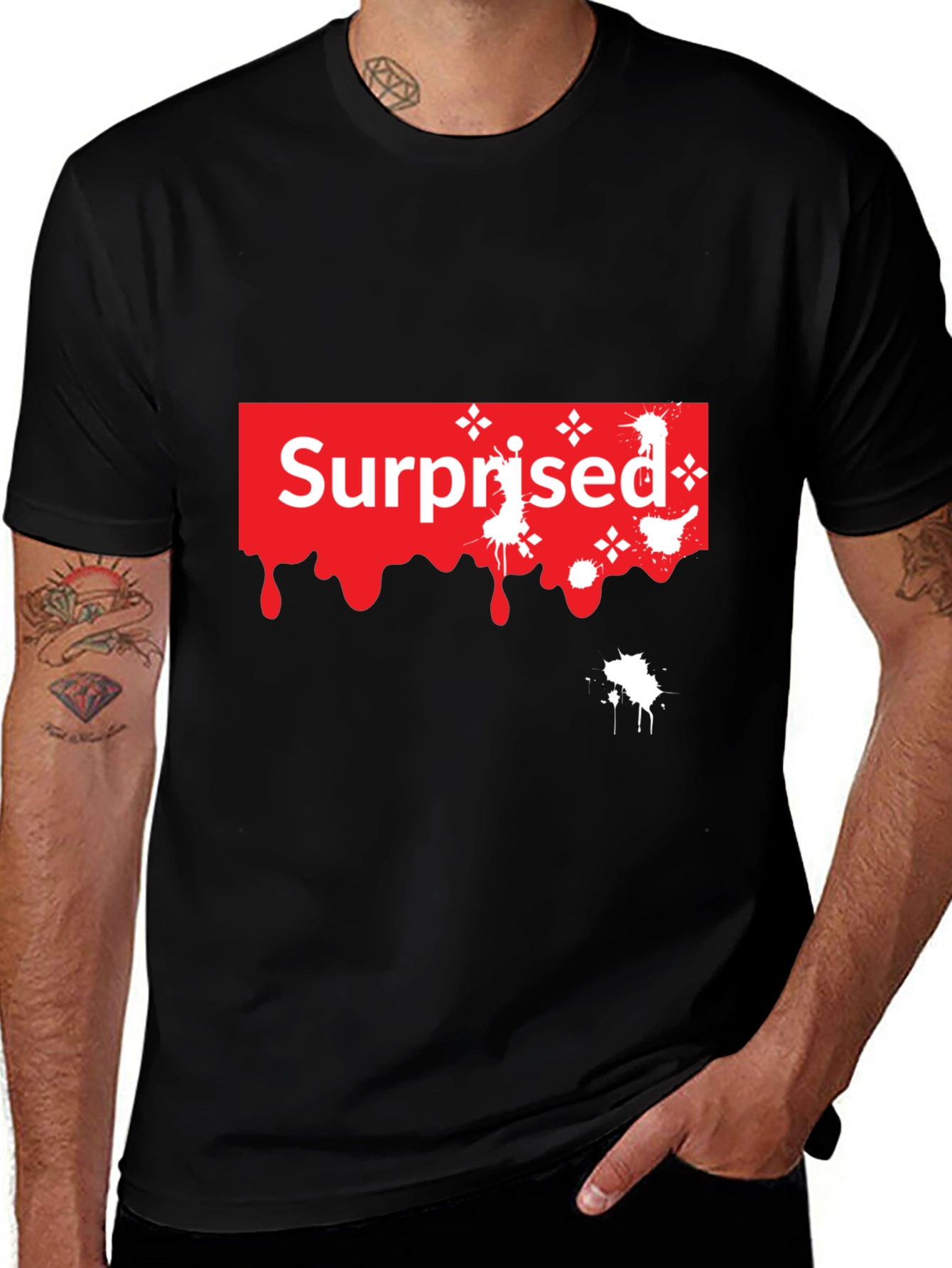 Variant 24 of Surprised Graphic Tee - Red Drip Design