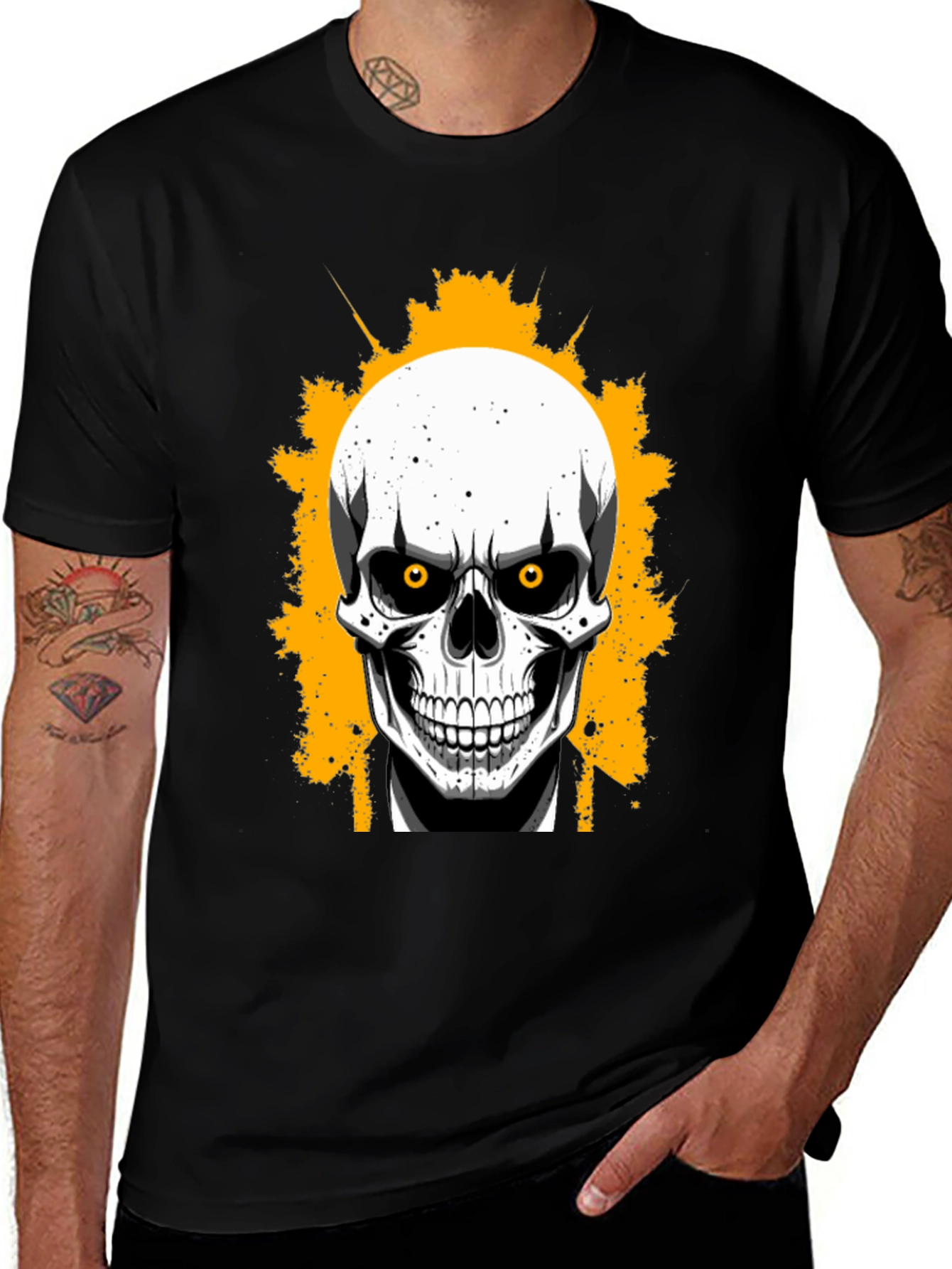 Variant 30 of Skull in Suit Graphic Tee - Men's Black T-Shirt