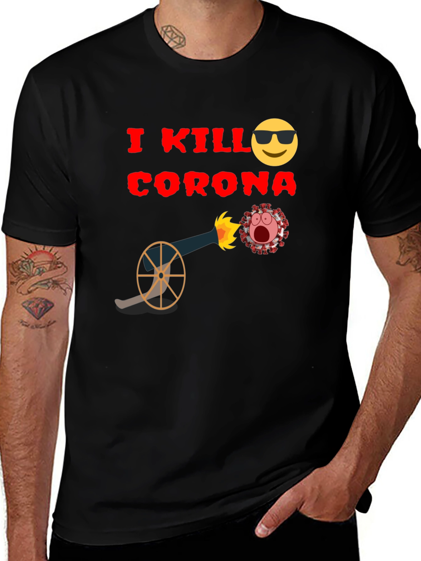 Variant 3 of I Kill Corona T-Shirt - Virus Killer
