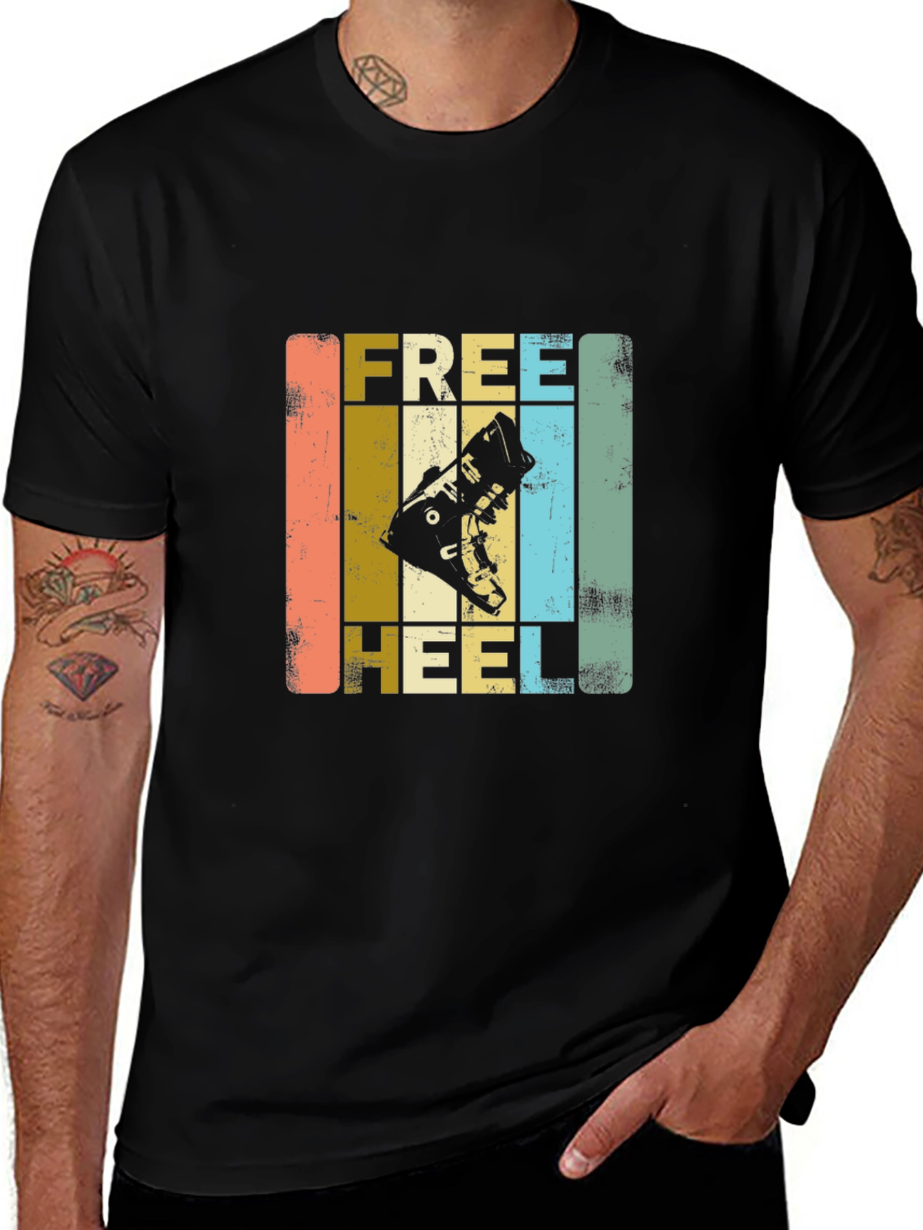 Variant 29 of Free Heel Ski Boot T-Shirt - Retro Style