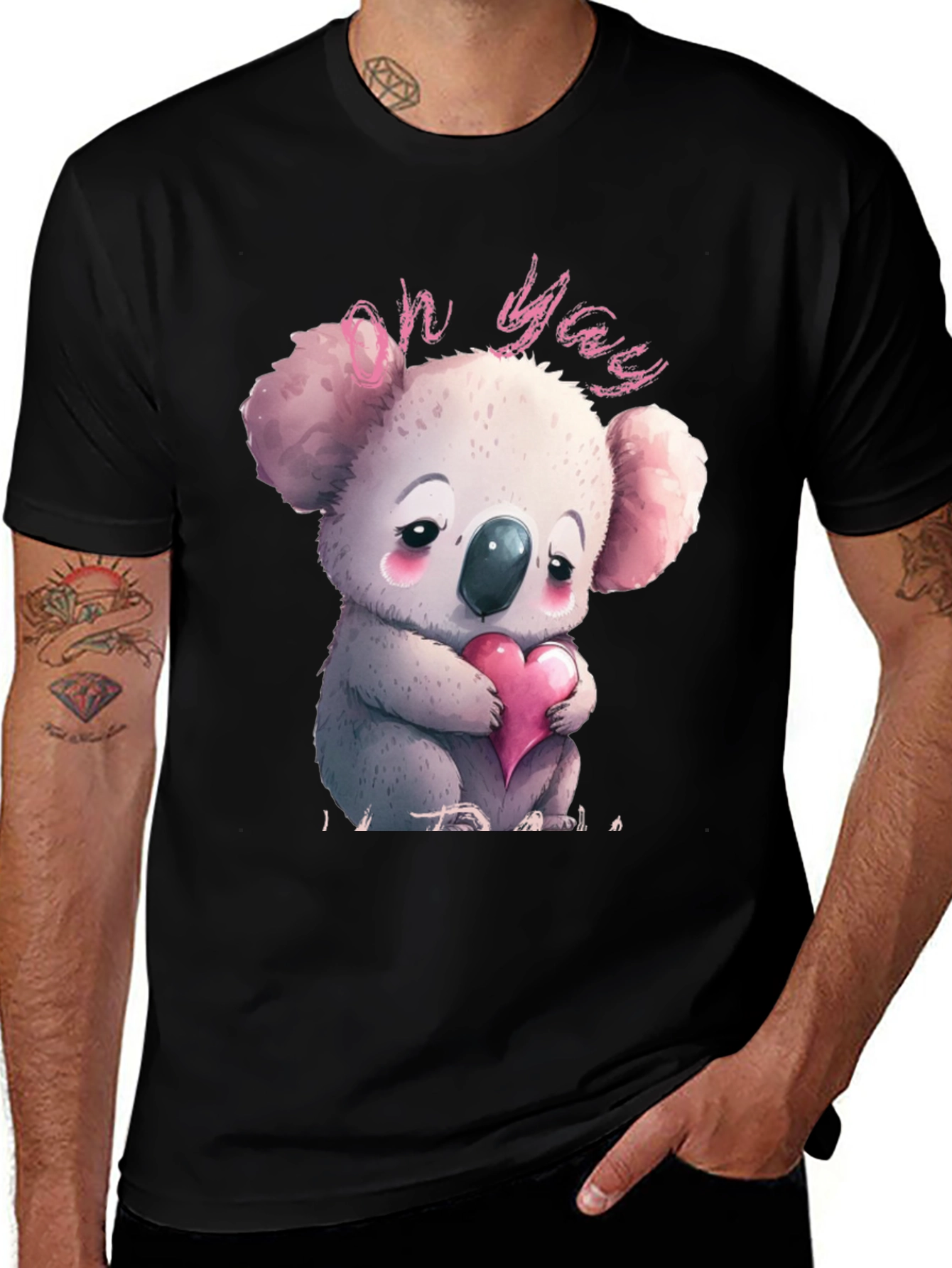 Variant 6 of Cute Koala Bear Holding Heart T-Shirt