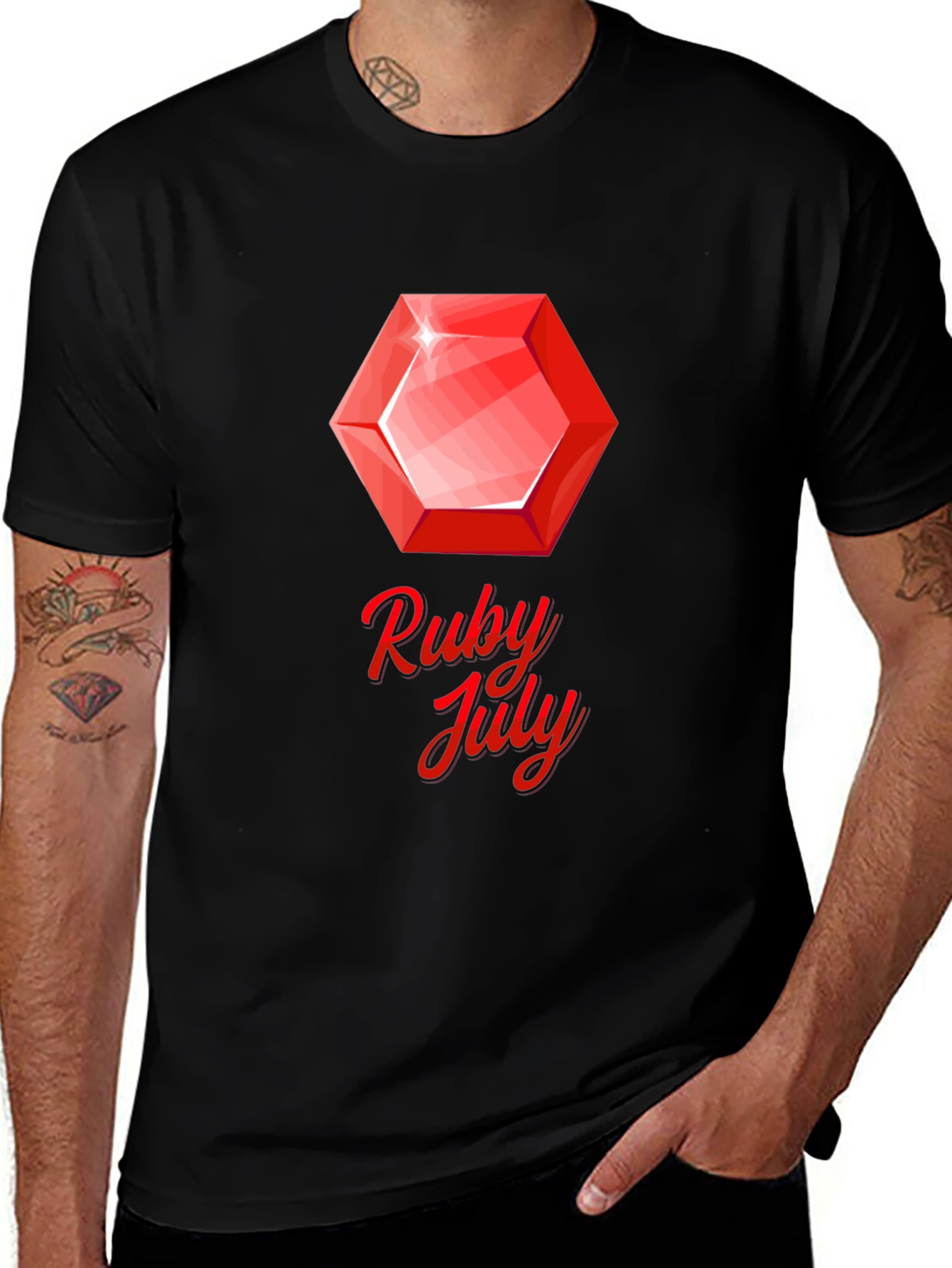 Variant 3 of Ruby July Graphic Tee - Black Cotton T-Shirt