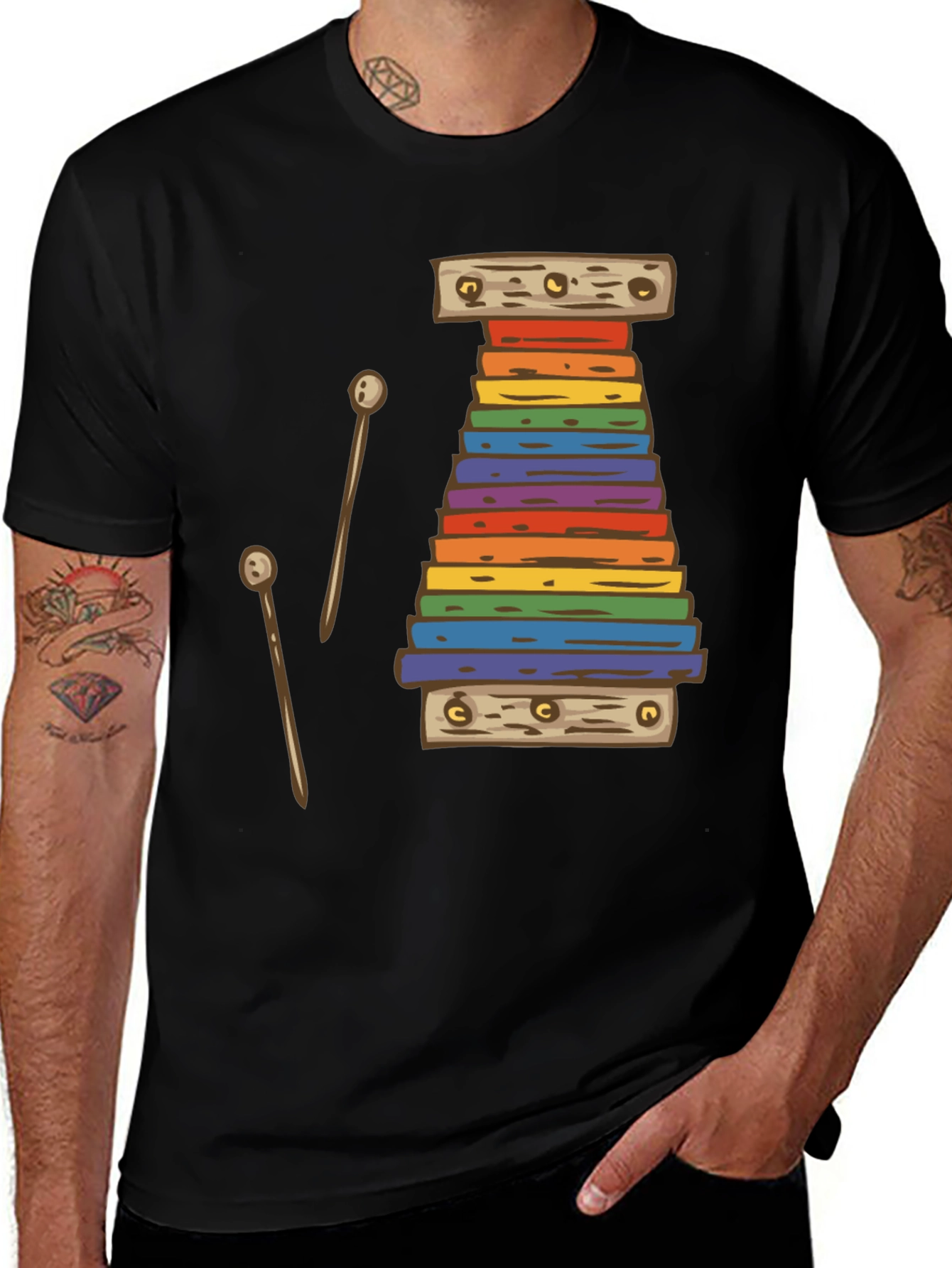 Variant 9 of Rainbow Xylophone Graphic Tee
