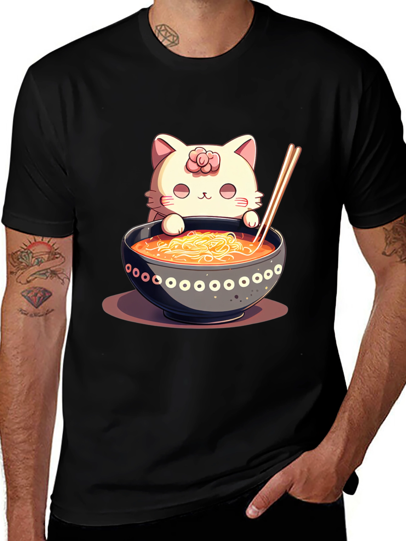 Variant 25 of Cat Ramen T-Shirt - Cute Noodle Lover Tee