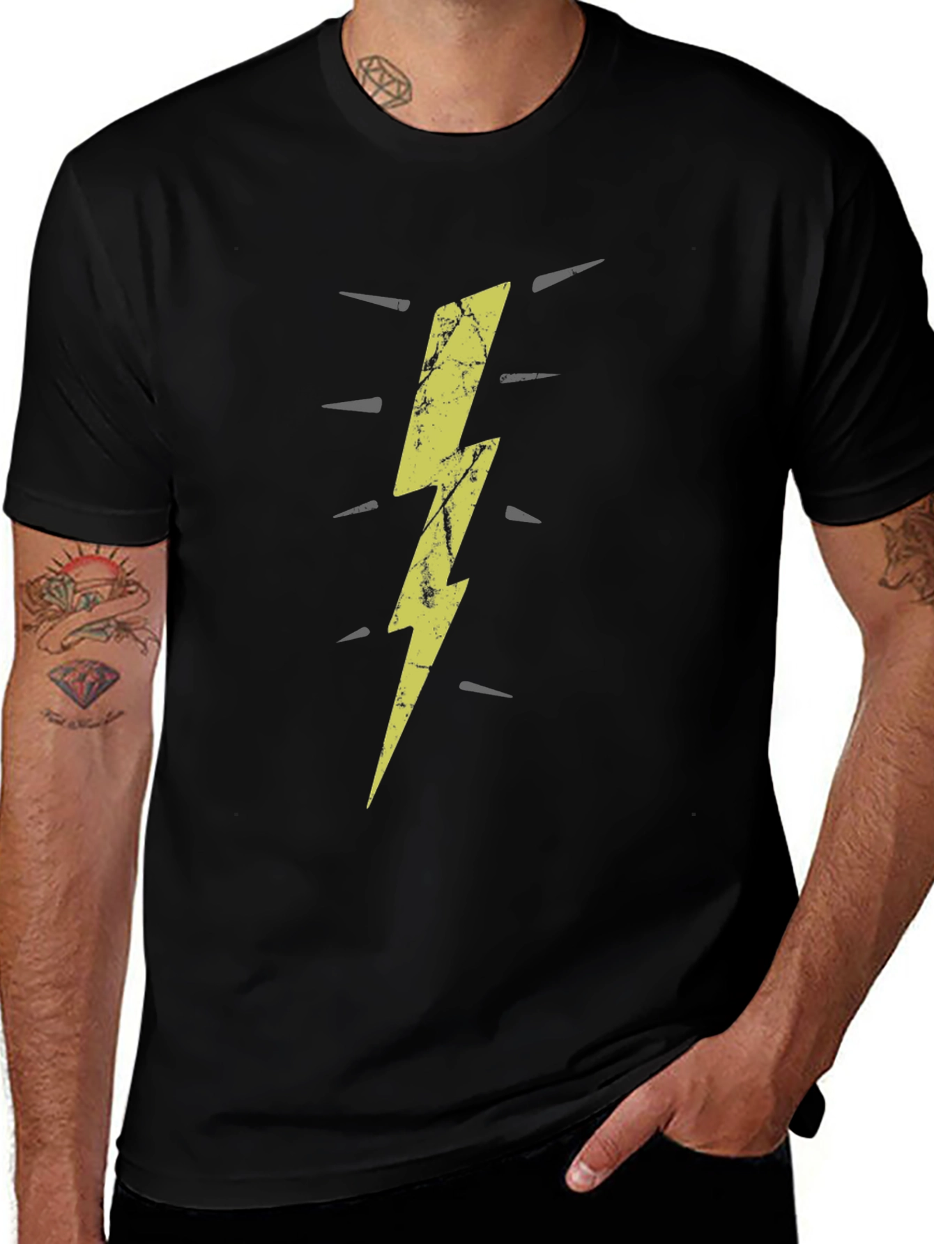 Variant 6 of Lightning Bolt Graphic Tee - Black