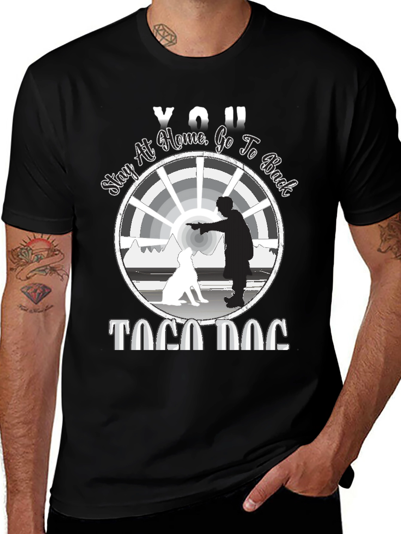 Variant 17 of Stay at Home T-Shirt - Togo Dog Graphic Tee